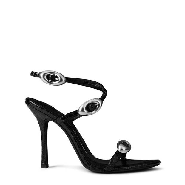 o1g2r1mq0824 Dome 105 Snake Sandals in Black