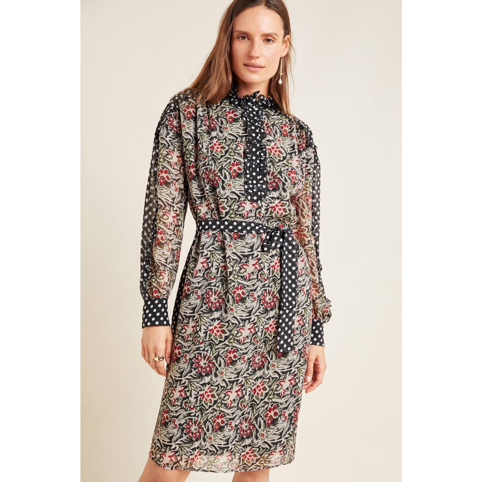 image of Anthropologie Antik Batik Balyna Silk Dress $373 S Black, Women's (Size Small)