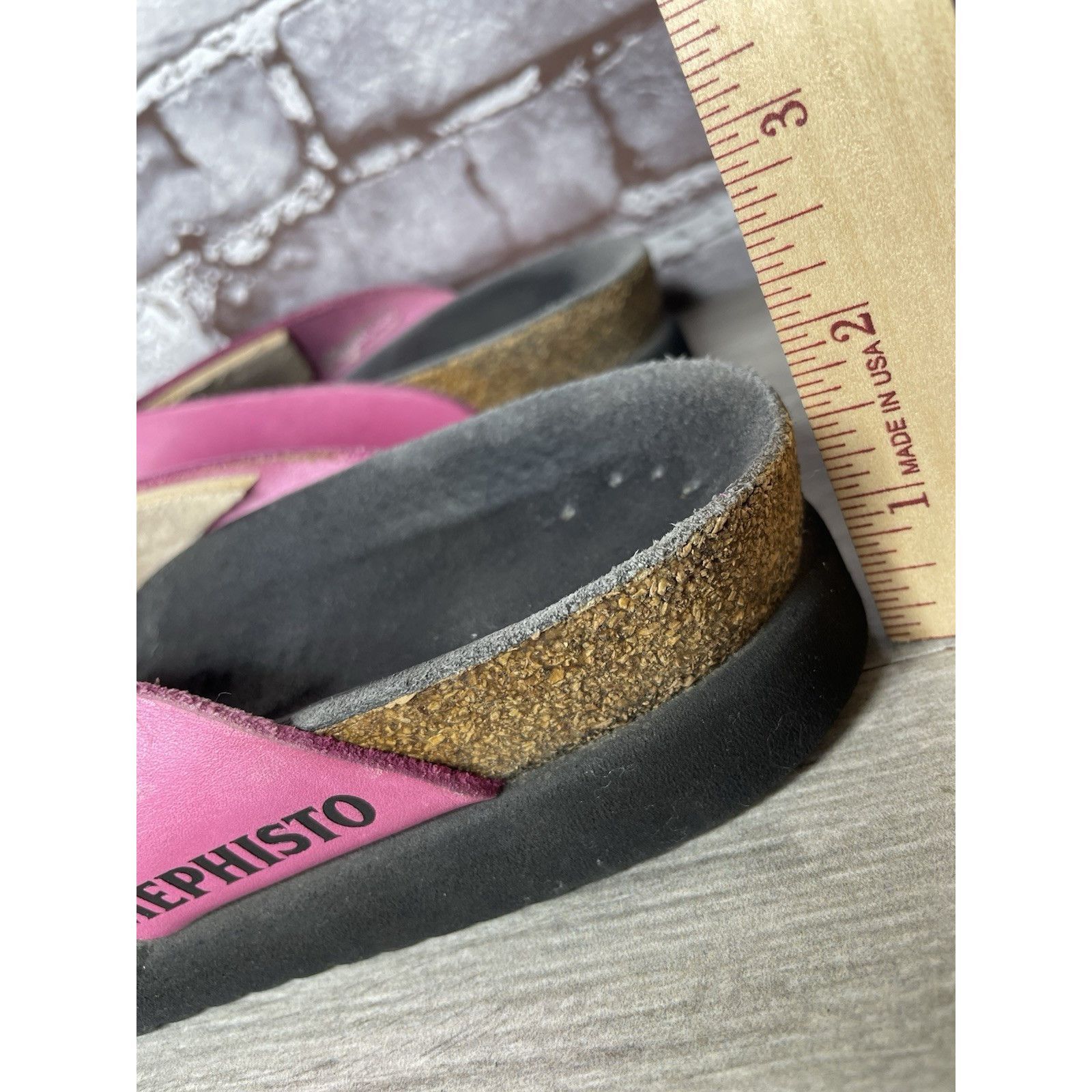 Mephisto Mephisto Violette Pink Leather Rose Flower Thong Cork Sandal Size US 6.5 / IT 36.5 - 21 Thumbnail