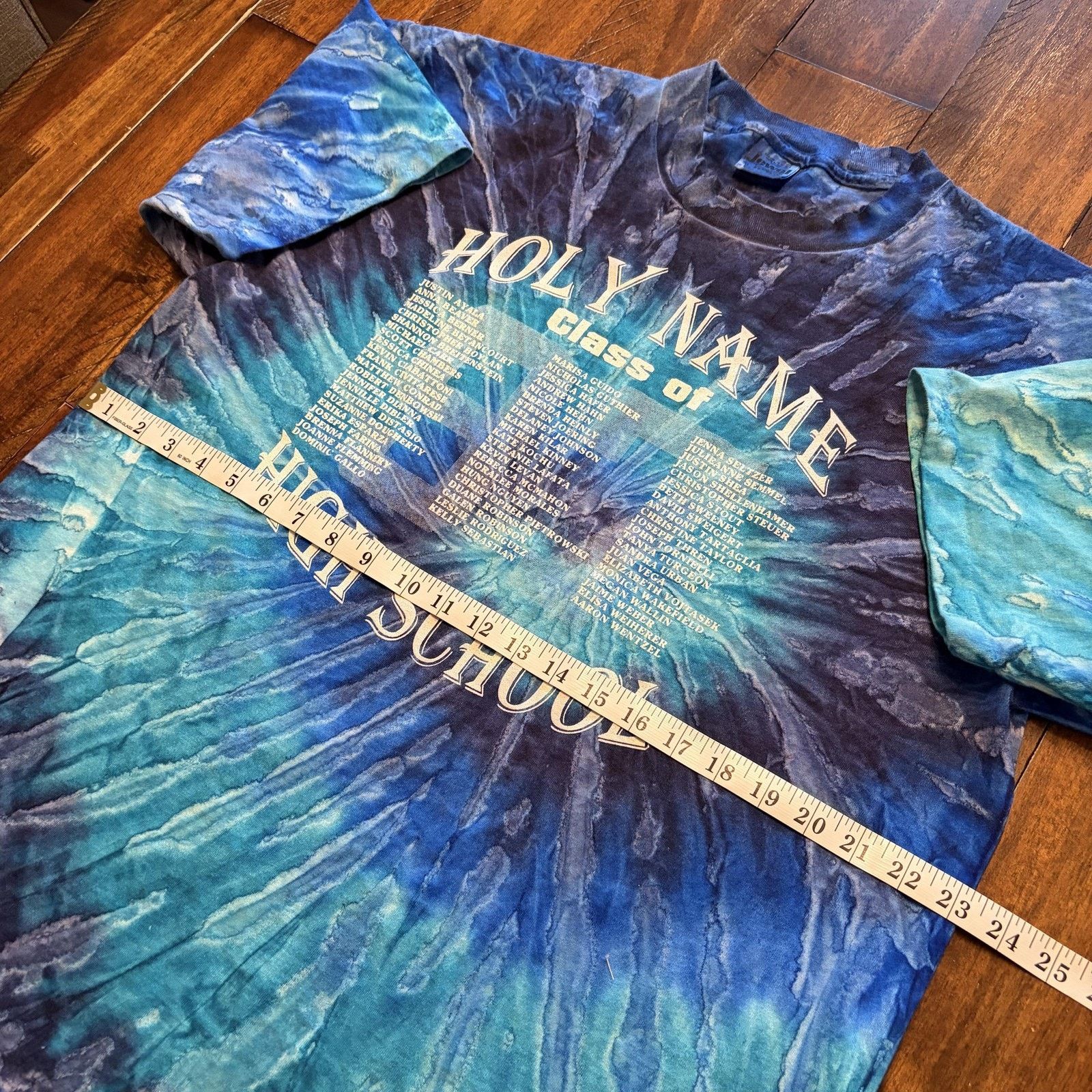 Vintage Vtg Holy Name High School Shirt Mens XL Blue Tie Dye T-Shirt Size US XL / EU 56 / 4 - 6 Thumbnail