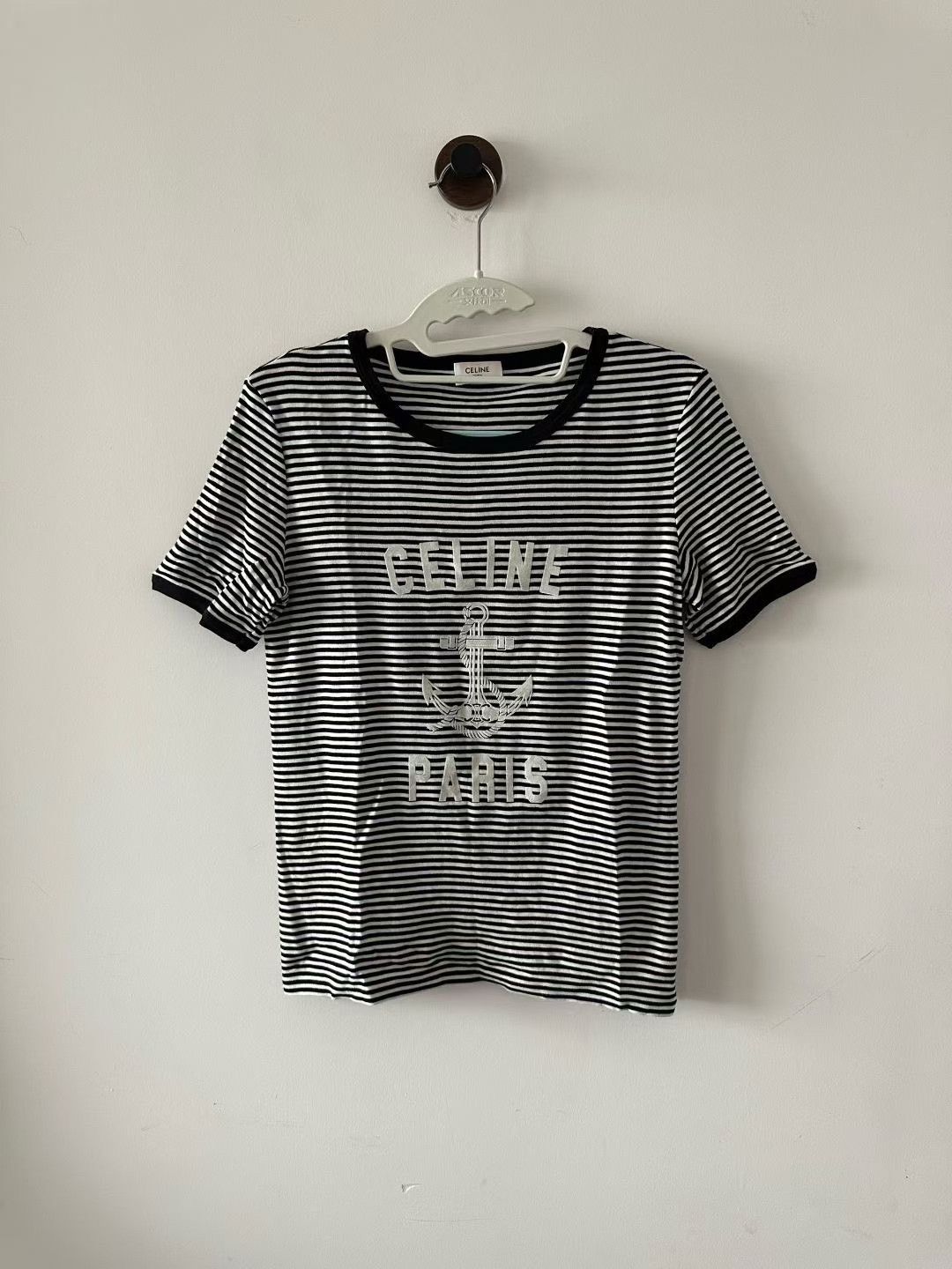 Celine Celine Black White Stripe Anchor Short-sleeve Size S / US 4 / IT 40 - 1 Thumbnail