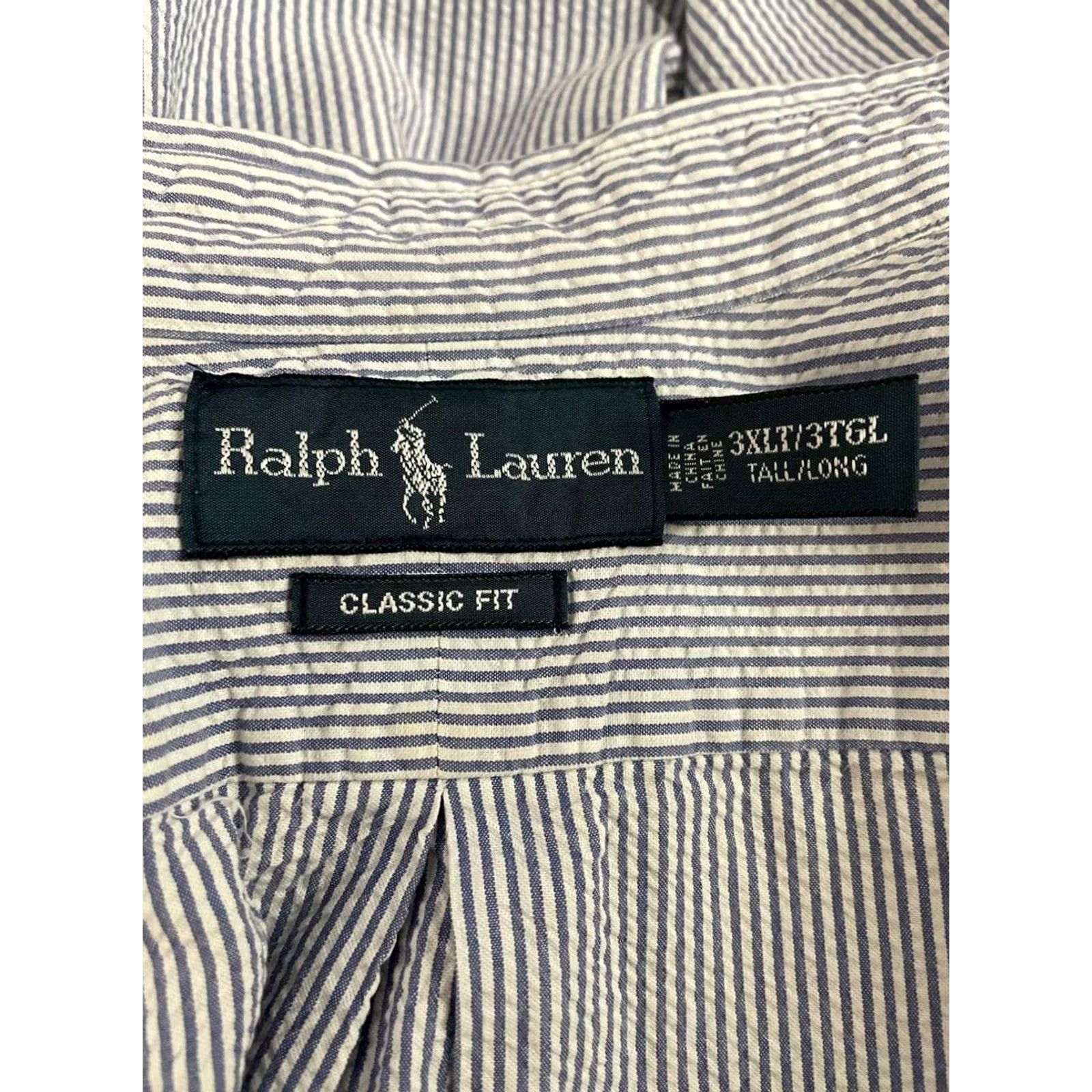 Ralph Lauren Ralph Lauren Shirt Mens 3XL Blue & White Button Down Size Striped Classic Fit Size US XXL / EU 58 / 5 - 3 Thumbnail