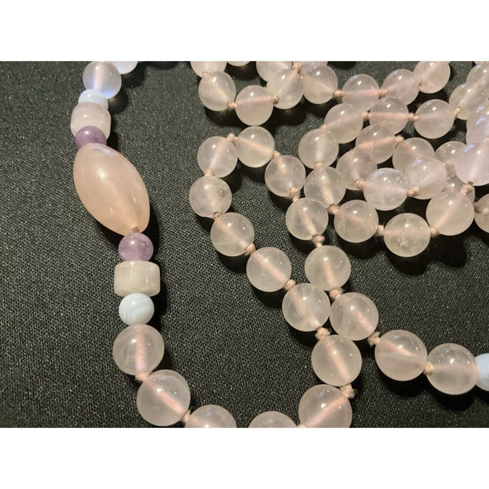 Other Rosequartz Amethyst 32in No Clasp Hand Knotted 32in Necklace Size ONE SIZE - 4 Thumbnail
