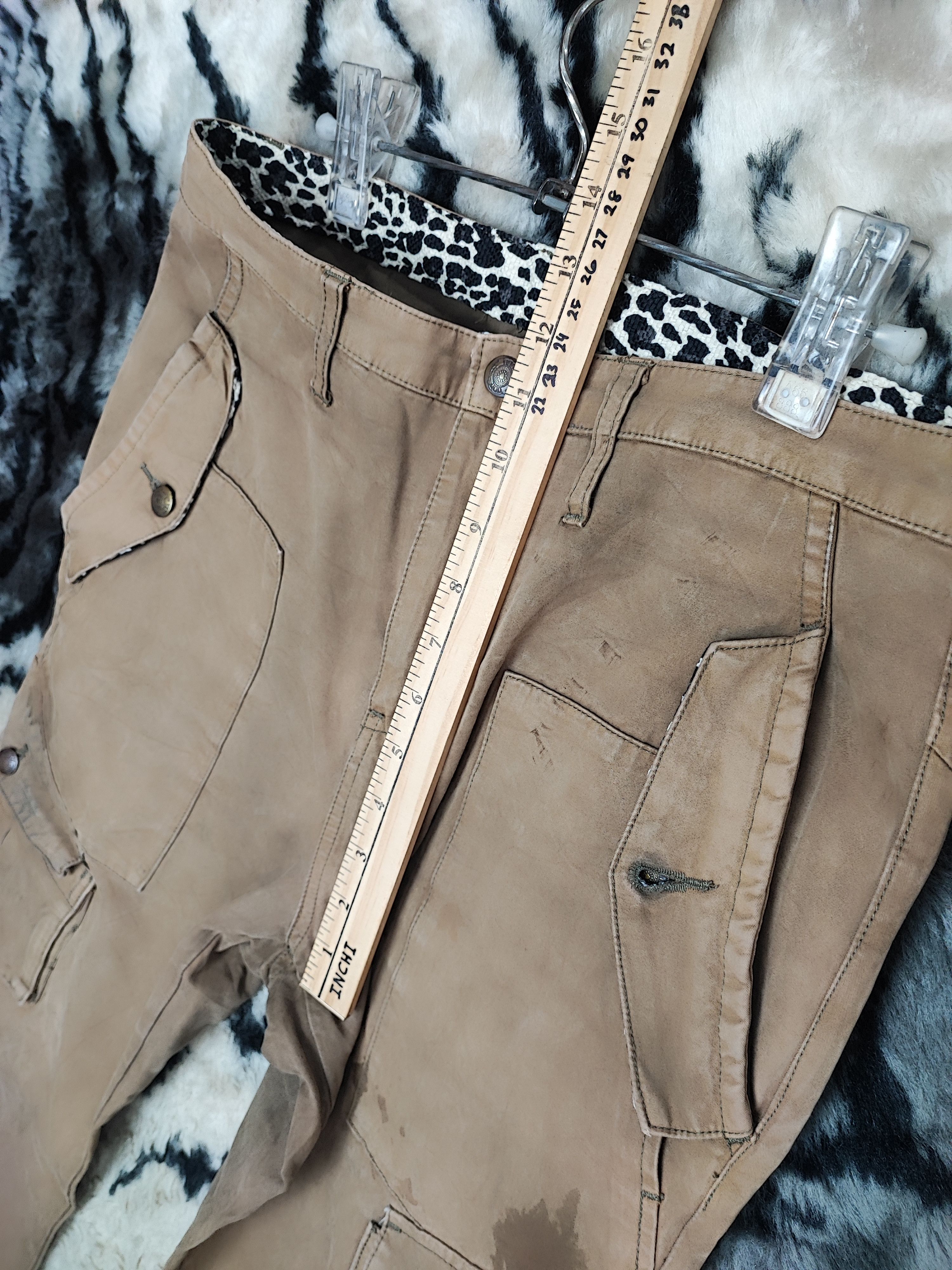 Le Grande Bleu (L.G.B.) PPFM Bondage Distressed Brown Cargo Pants Size US 32 / EU 48 - 21 Thumbnail