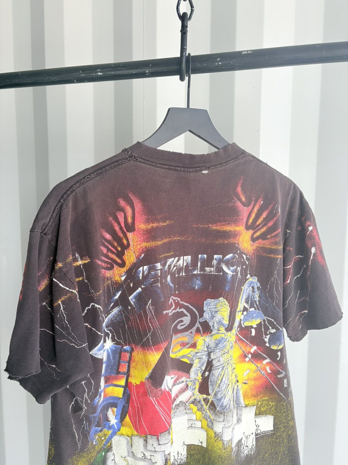 Band Tees Thrashed Metallica AOP Sun Faded Distressed ERD GRUNGE WCC Size US XL / EU 56 / 4 - 6 Thumbnail