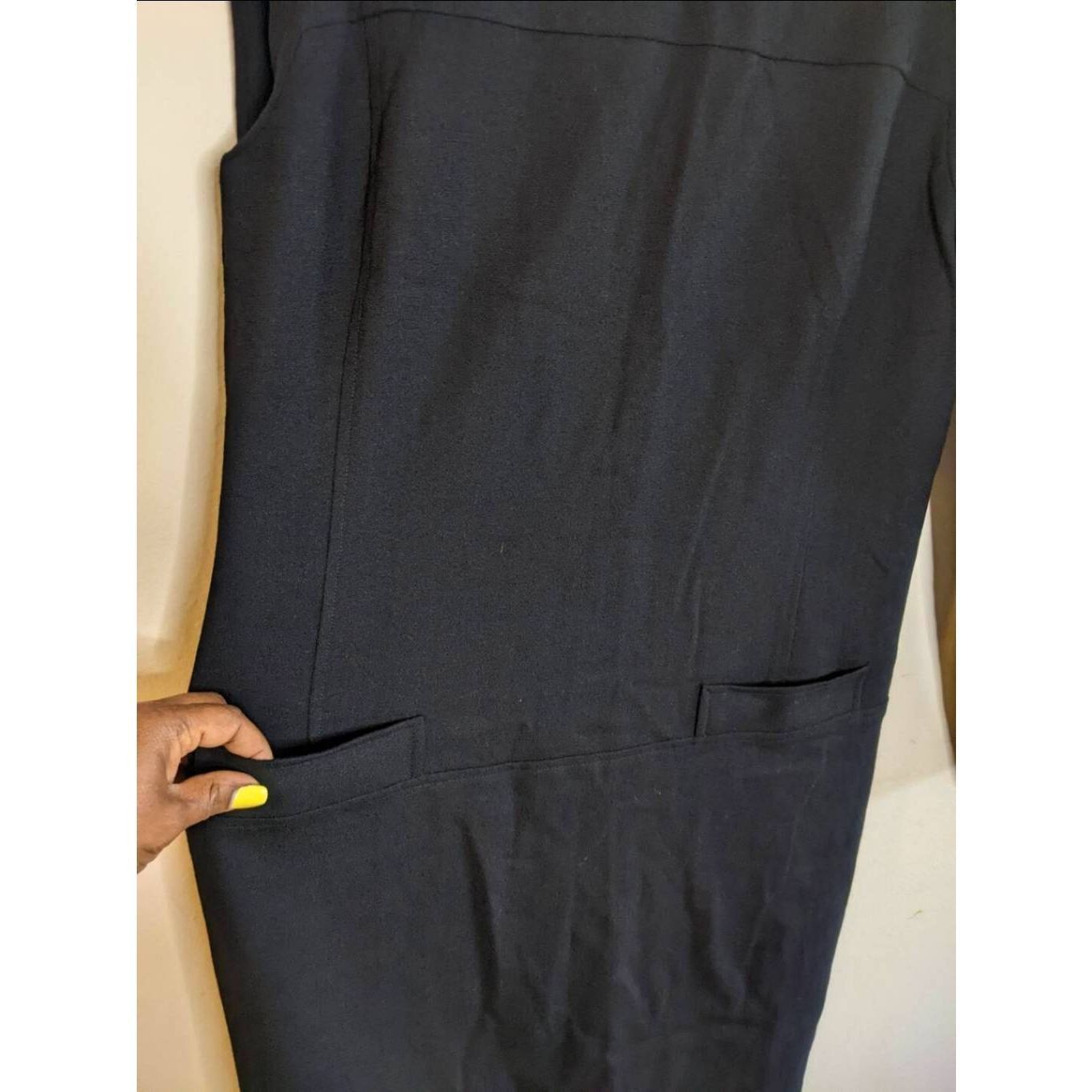 Evan Picone Evan Picone Black Wool Dress Size 10 Vintage Long Sleeve Lin Size L / US 10 / IT 46 - 7 Thumbnail