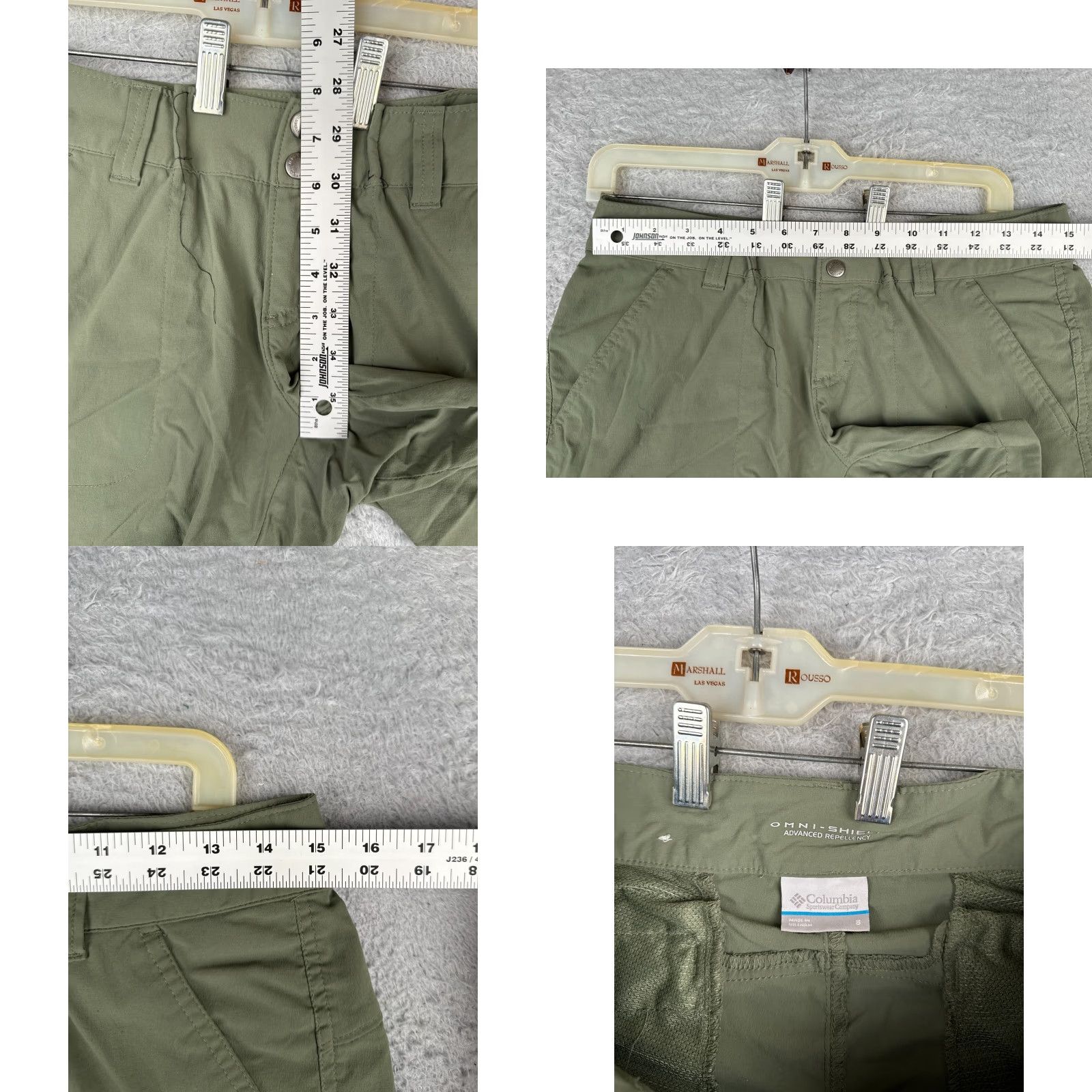 Vintage Columbia Shorts Women 8 Green Omni-Shield Nylon Blend Chino Hiking Camping 30x5 Womens Size 30" / US 8 / IT 44 - 8 Thumbnail