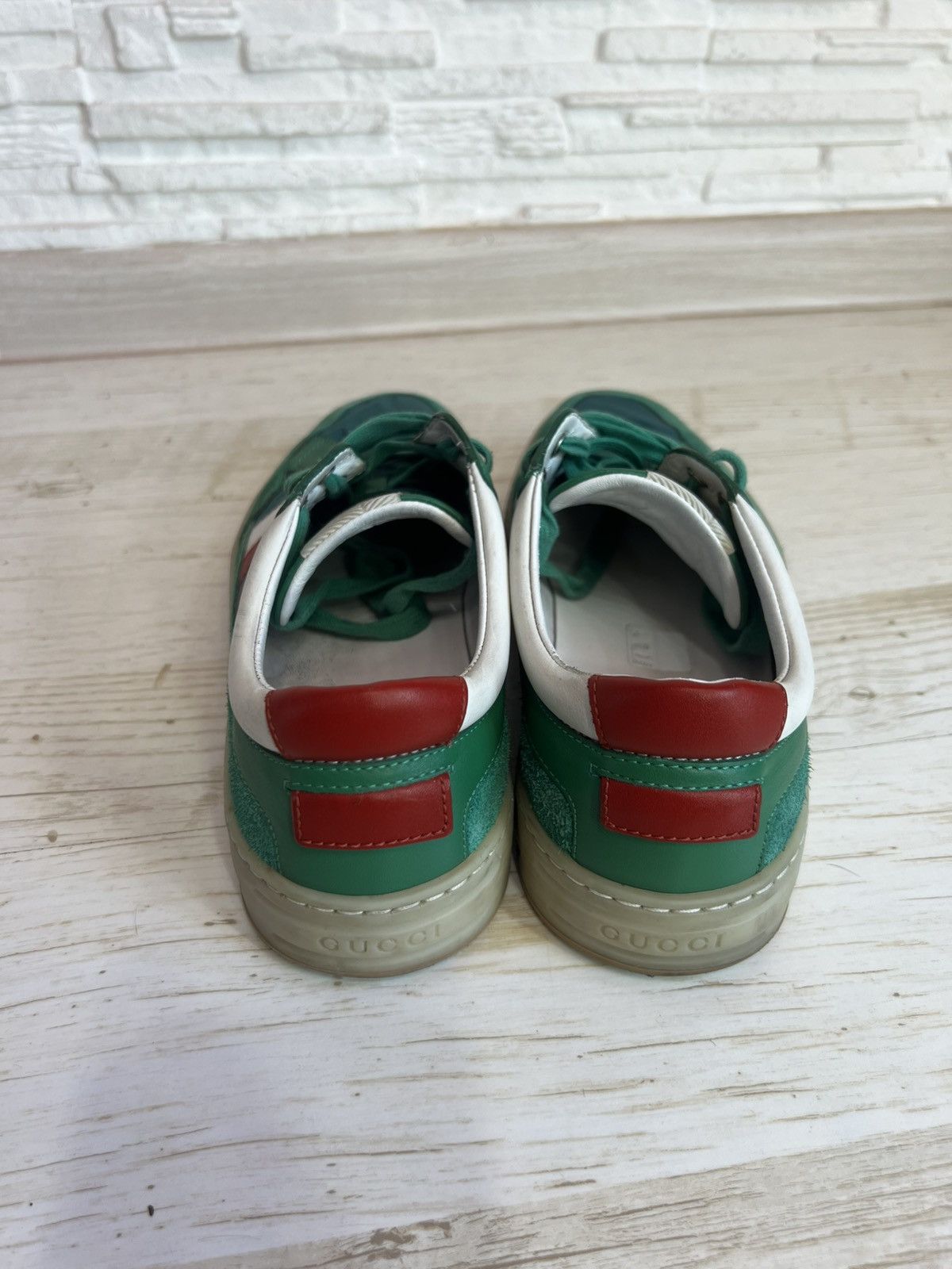 Gucci Gucci Green Suede Nylon Sneakers 501215 Size 38 / US 8 Size US 7.5 / IT 37.5 - 6 Thumbnail