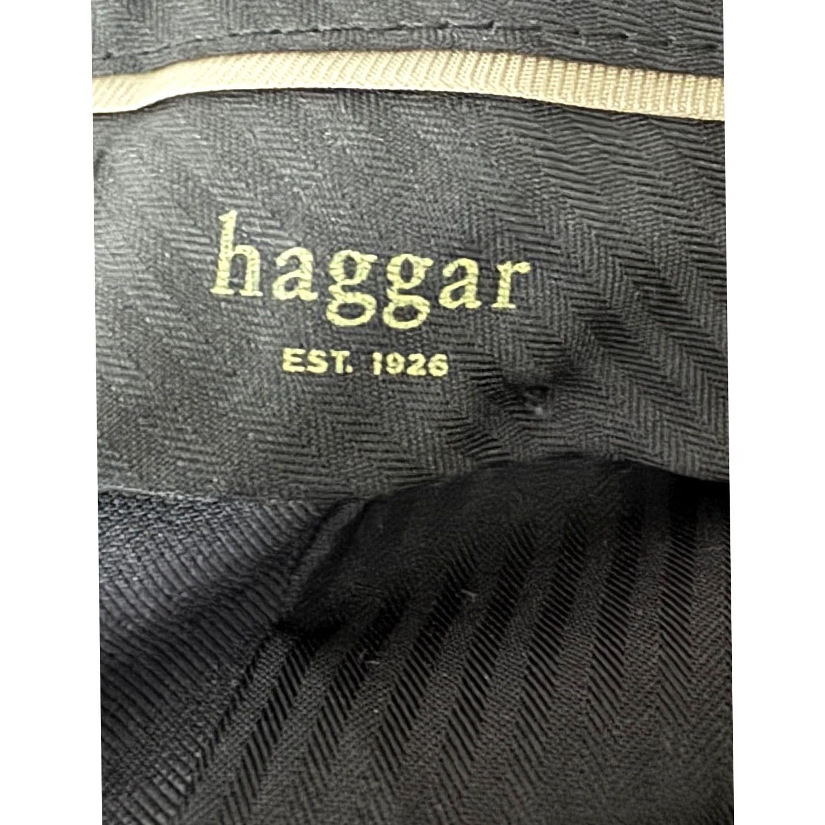 Haggar Haggar Mens Charcoal Herringbone Dress Pants 36x32 Flat Front Pleated Size US 36 / EU 52 - 7 Thumbnail