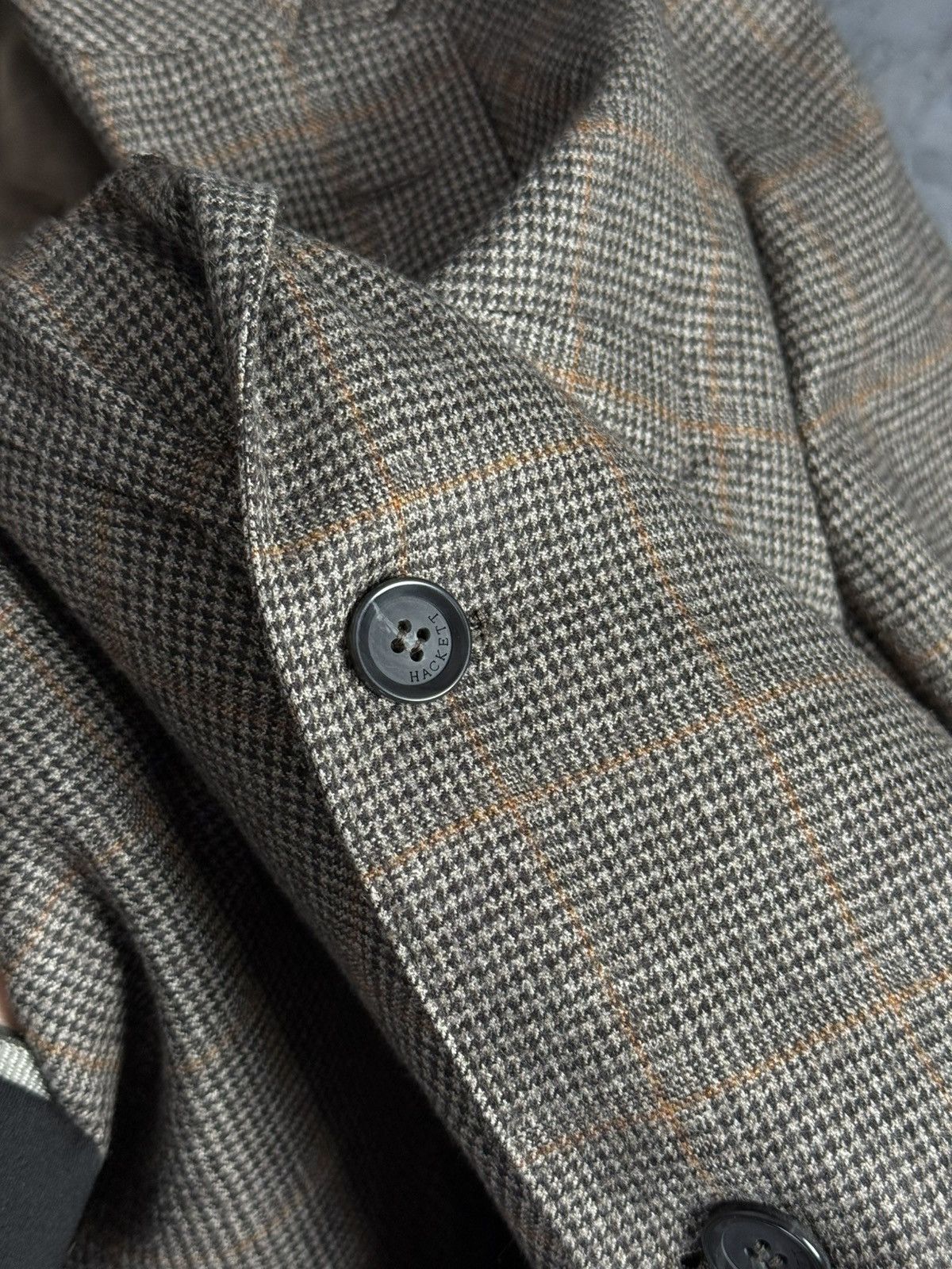 Hackett Men's Hackett London Loro Piana Wool Check Blazer Jacket Size US XL / EU 56 / 4 - 12 Thumbnail