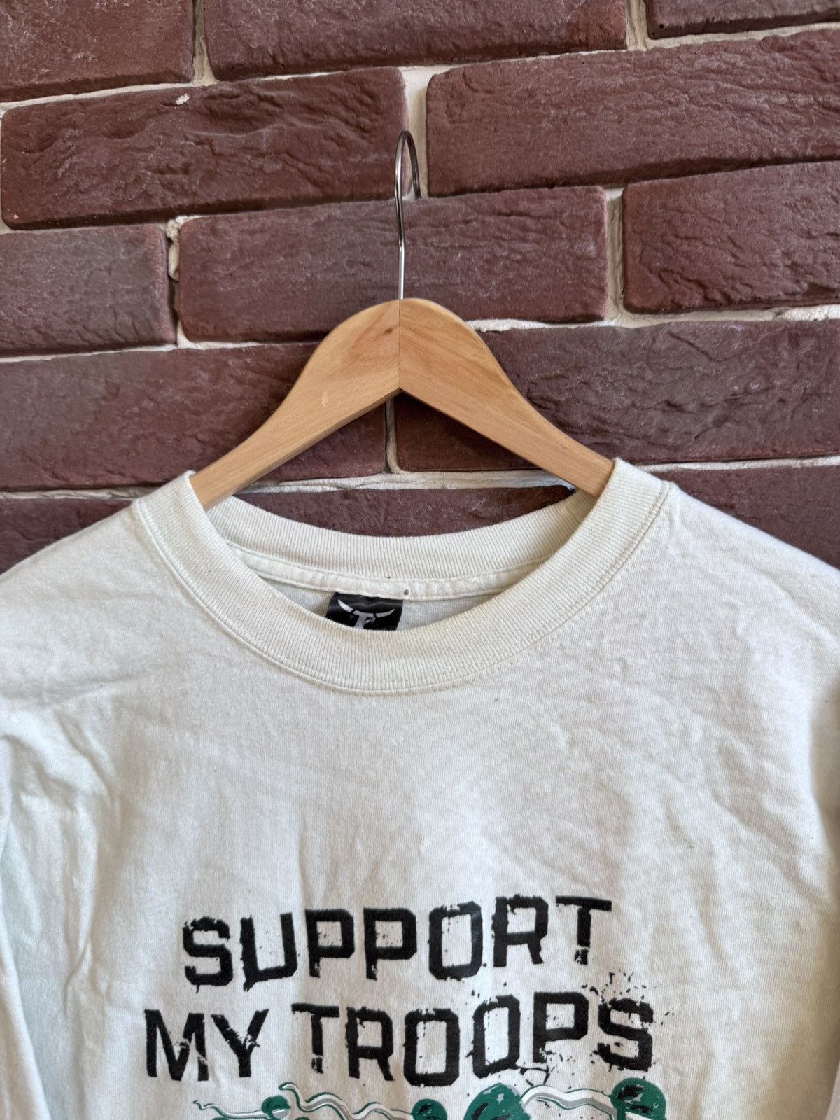 Seditionaries 90s Suport My Troops Funny Humor Tee Sperm L White Size US L / EU 52-54 / 3 - 6 Thumbnail
