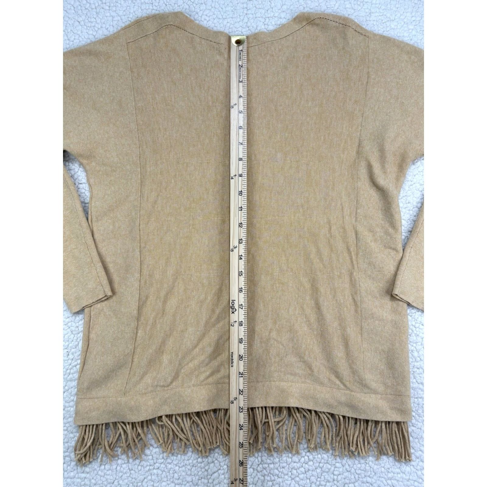 Lilly Pulitzer Lilly Pulitzer Womens Medium Sweater Camel Tan Fringe Hem Knit Glenda Ramona Size M / US 6-8 / IT 42-44 - 8 Thumbnail