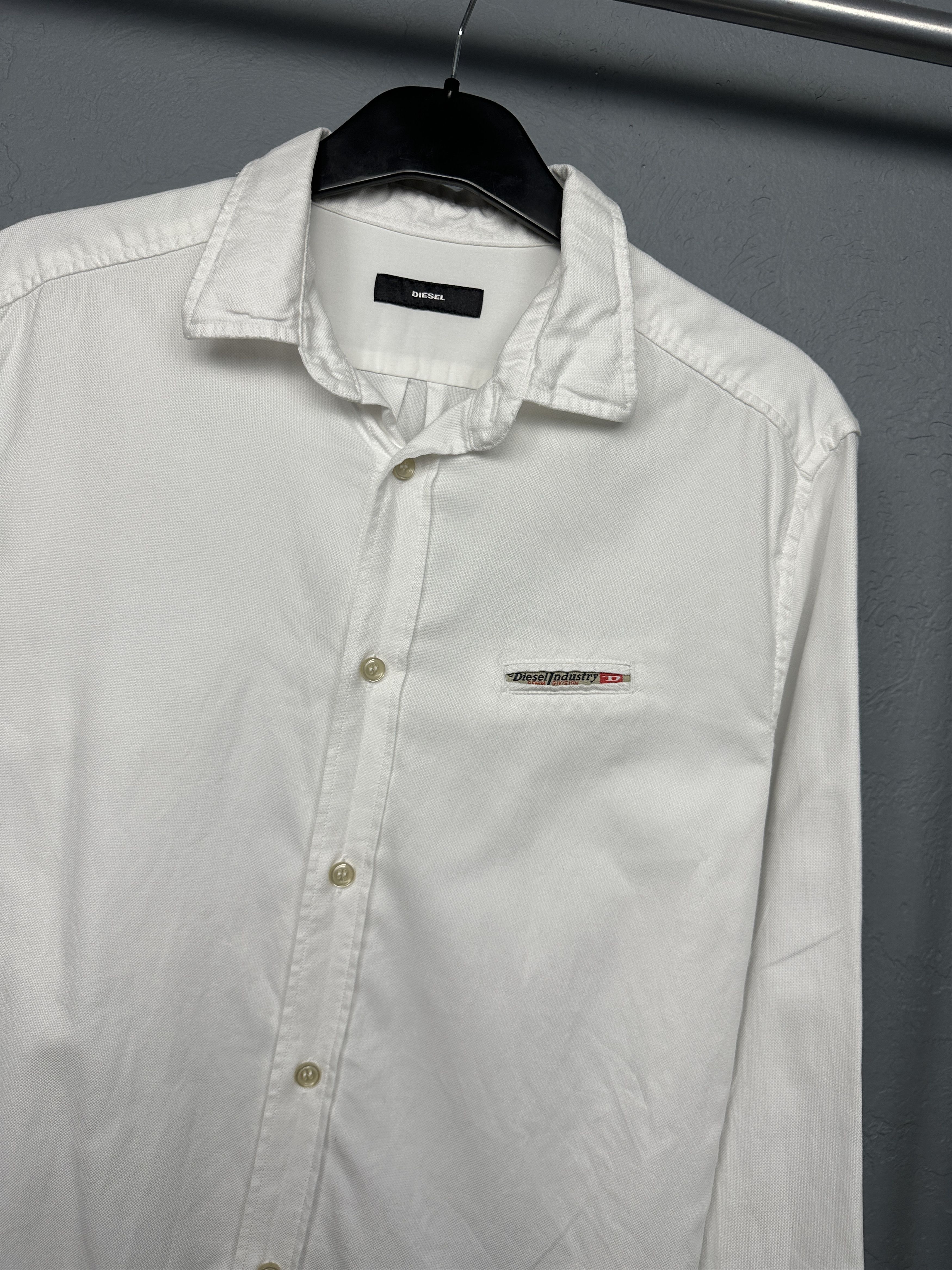 Diesel Diesel Mens Long Sleeve White Shirt Size US M / EU 48-50 / 2 - 2 Thumbnail
