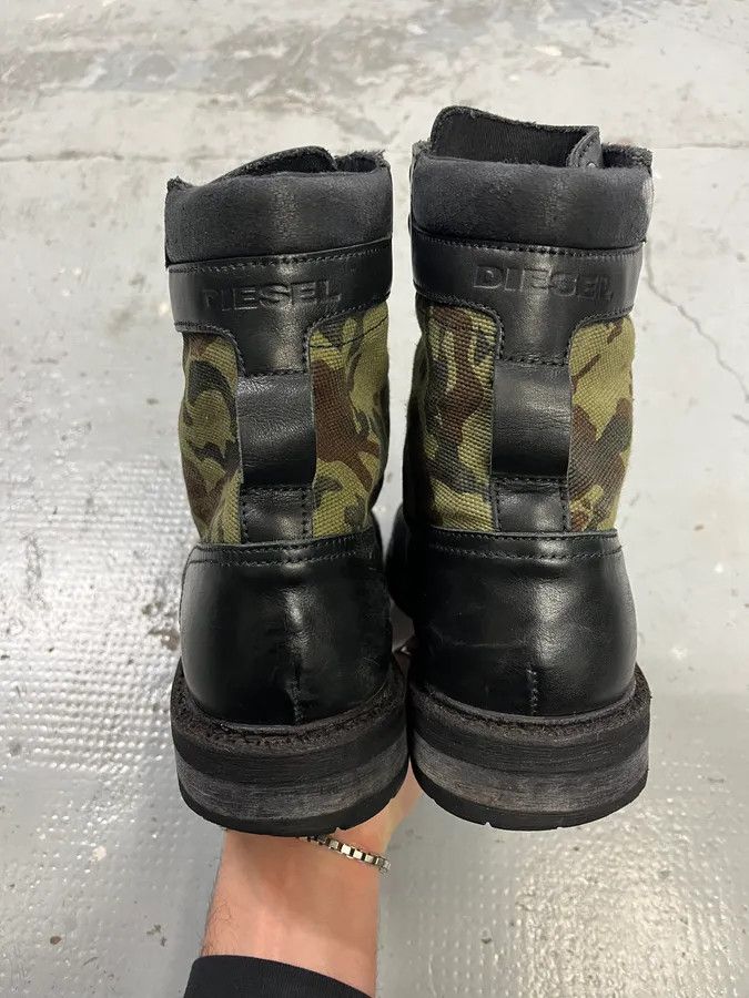 Diesel Diesel Black Leather & Camo Combat Boots Size US 9 / EU 42 - 7 Thumbnail