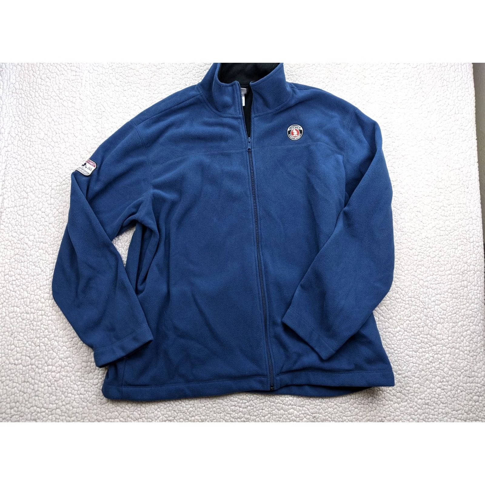 Vintage Disneyland Resort Womens XL Blue Mickey Patch Fleece Jacket Full Zip Mock Neck Size XL / US 12-14 / IT 48-50 - 2 Thumbnail