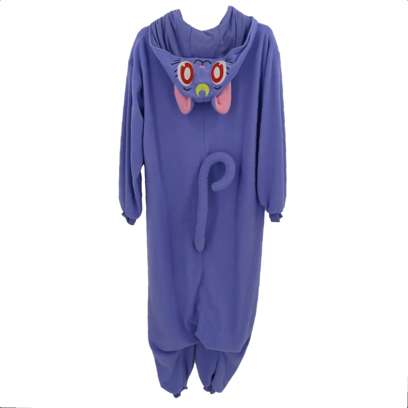 Vintage Sailor Moon Luna One Piece Jumpsuit Unisex Adult One Size fleece Purple Long Sleeve Button Front Pocketed OSFM Women 58.5" Length Size 42" / US 20 - 2 Thumbnail