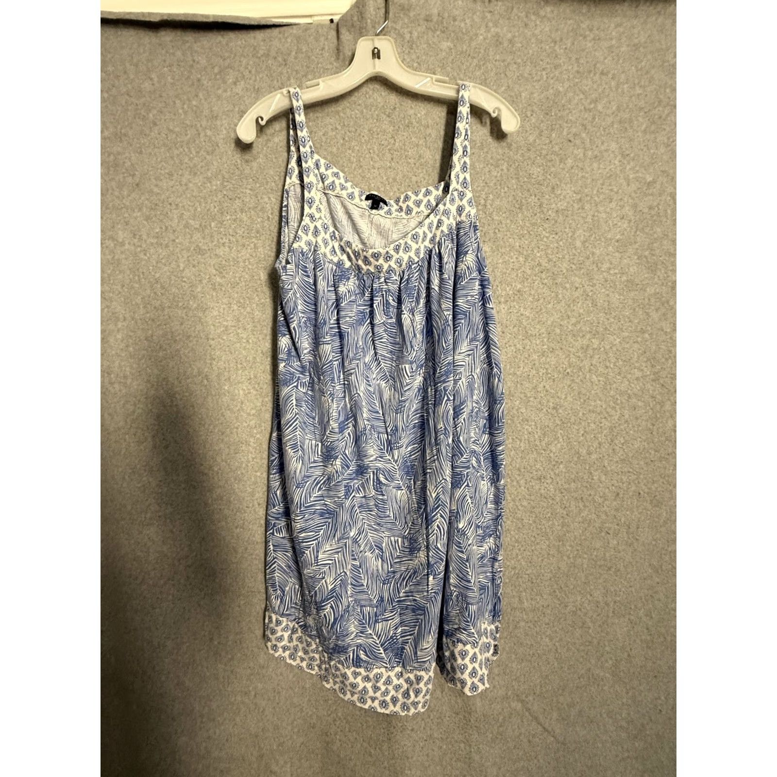 Talbots Talbots Dress Womens 1X Blue Floral Print Sleeveless Sundress Knee Length Casual Size XL / US 12-14 / IT 48-50 - 2 Thumbnail