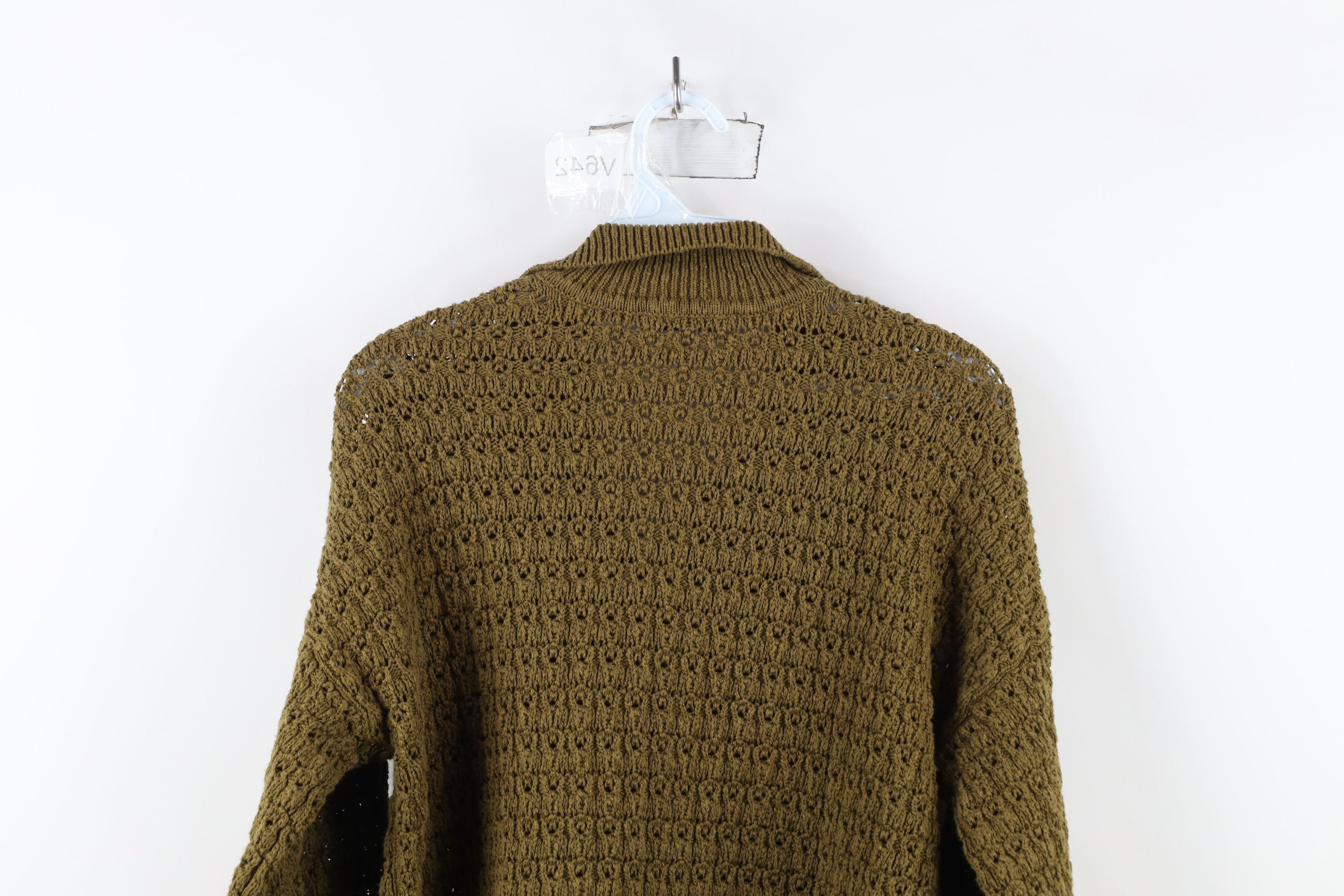Madewell × Vintage Madewell Open Stitch Merino Wool Blend Knit Collared Sweater Size M / US 6-8 / IT 42-44 - 8 Thumbnail