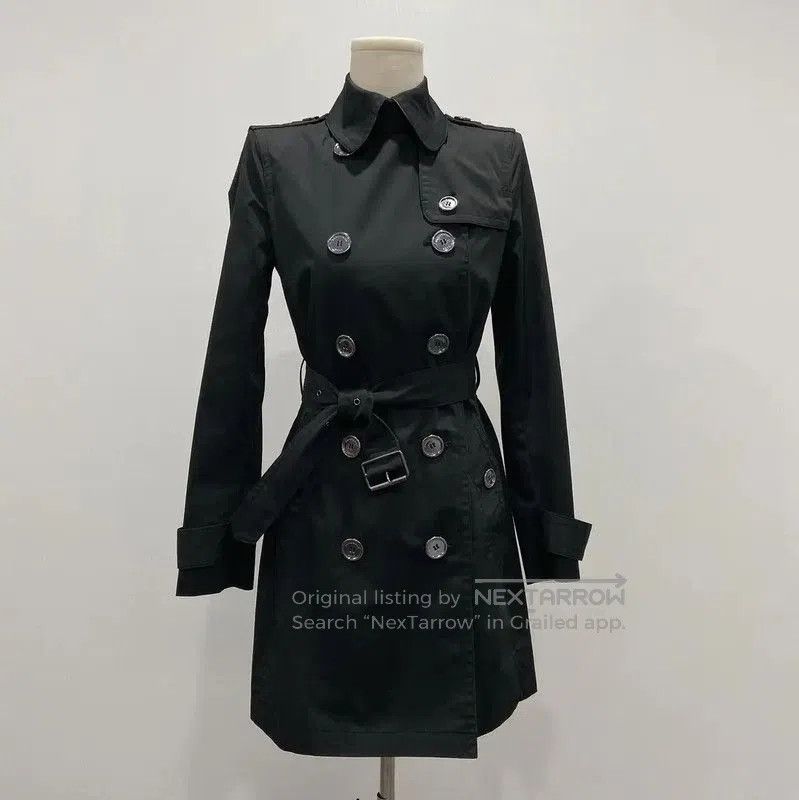 Burberry Burberry Black Cotton Long Trench Coat. Size S / US 4 / IT 40 - 1 Thumbnail