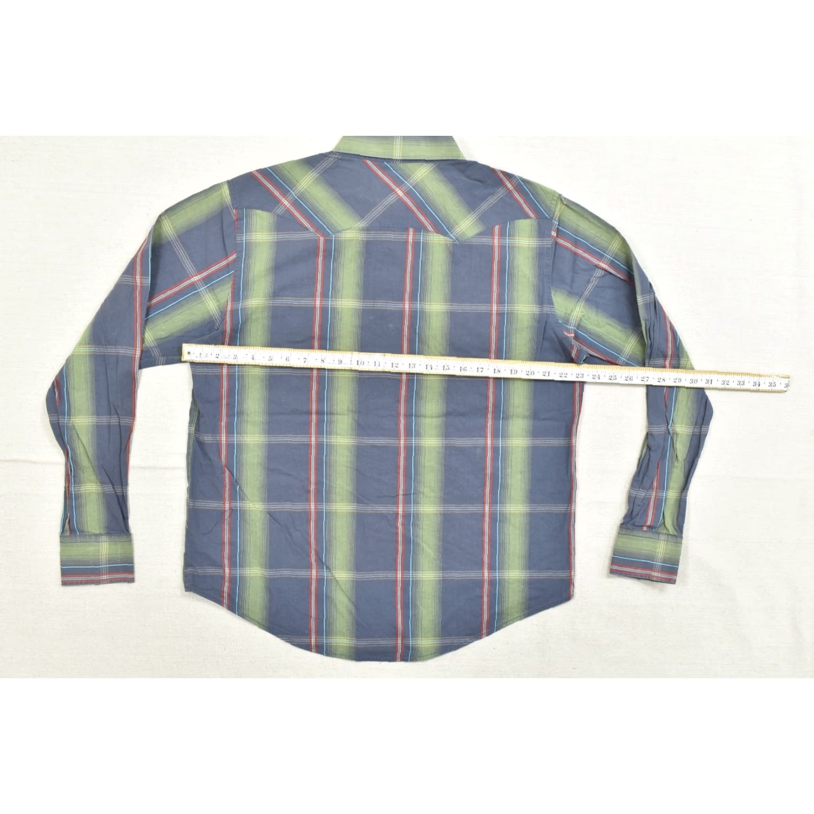 Wrangler Wrangler American Cowboys Men Blue Green Plaid Western Snap Shirt L Pearl Size US L / EU 52-54 / 3 - 3 Thumbnail