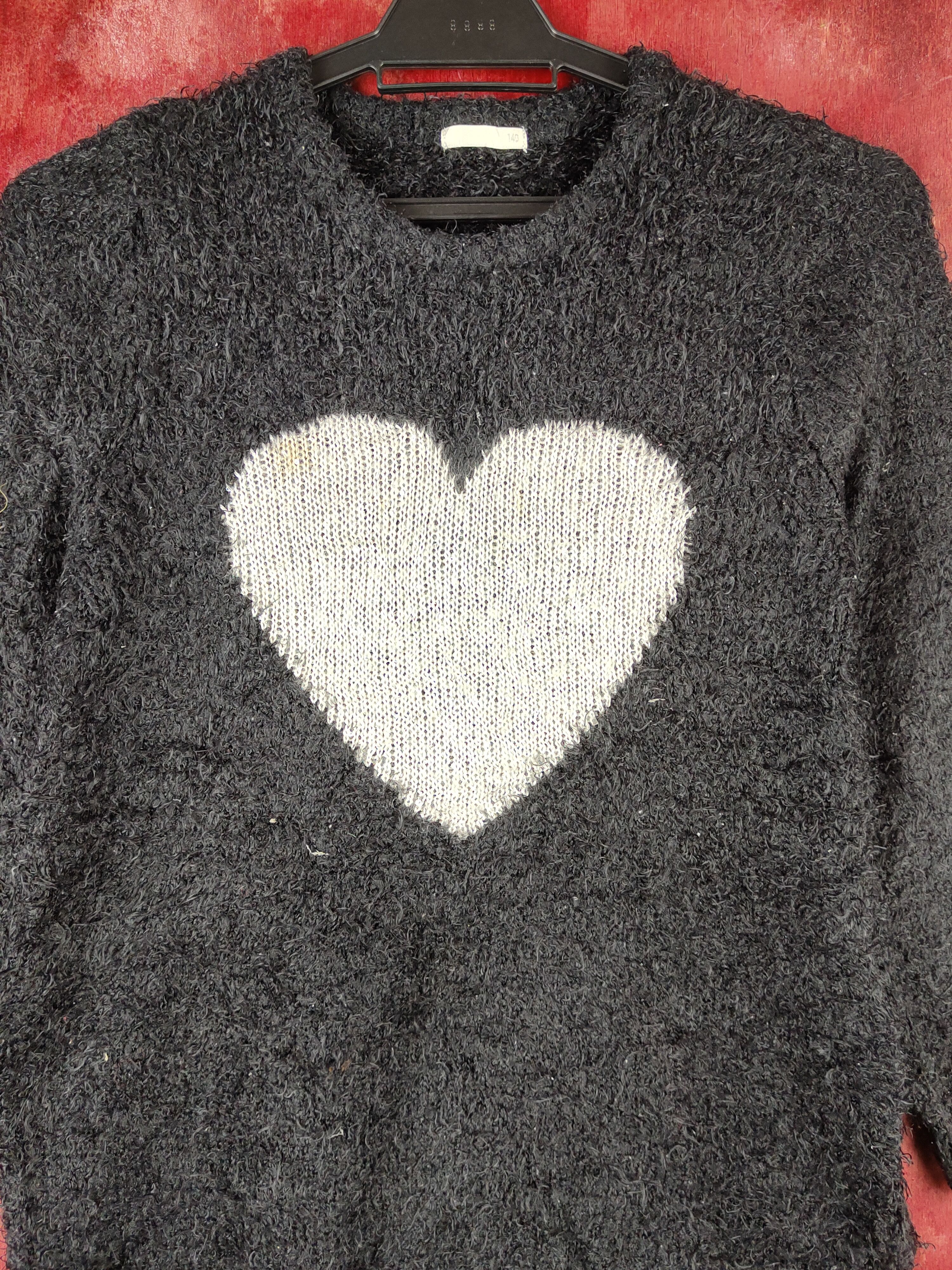 GU GU Black Shag Shaggy Fur Mohair Knitwear #S2161 Size S / US 4 / IT 40 - 2 Thumbnail