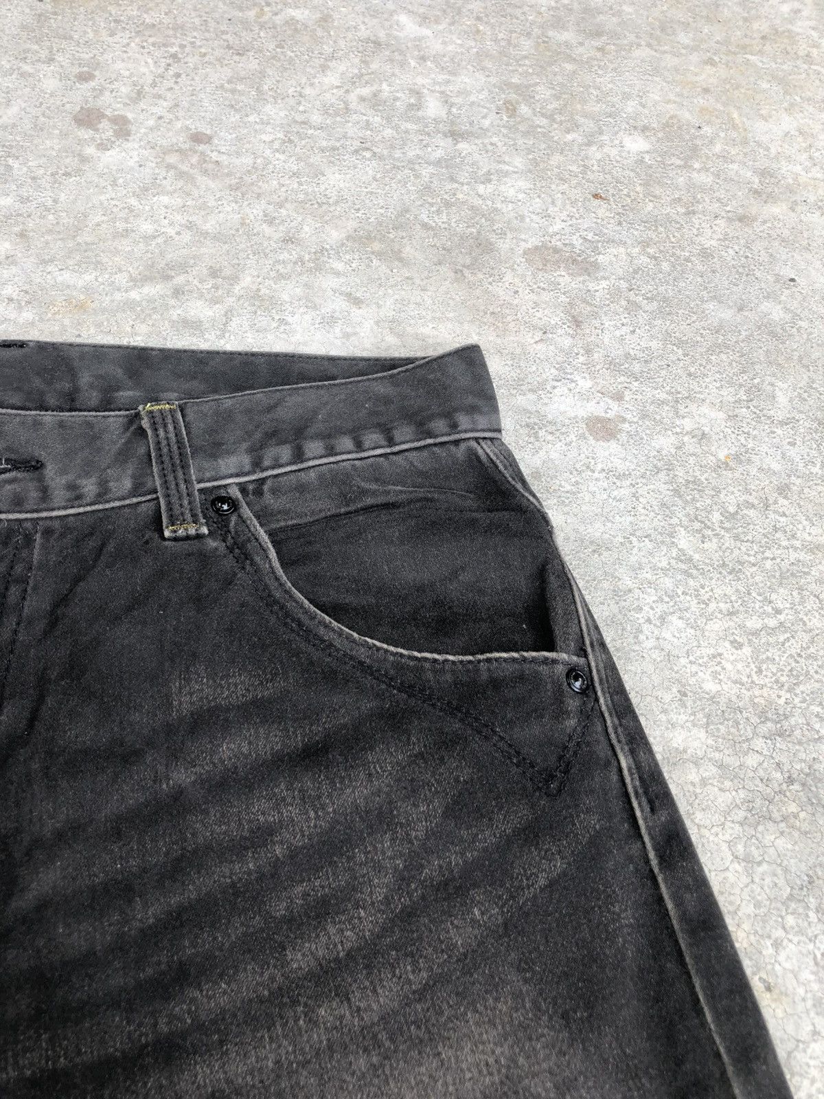 If Six Was Nine Japanese Lee Flared Jeans Distressed Suede Size US 31 - 15 Thumbnail