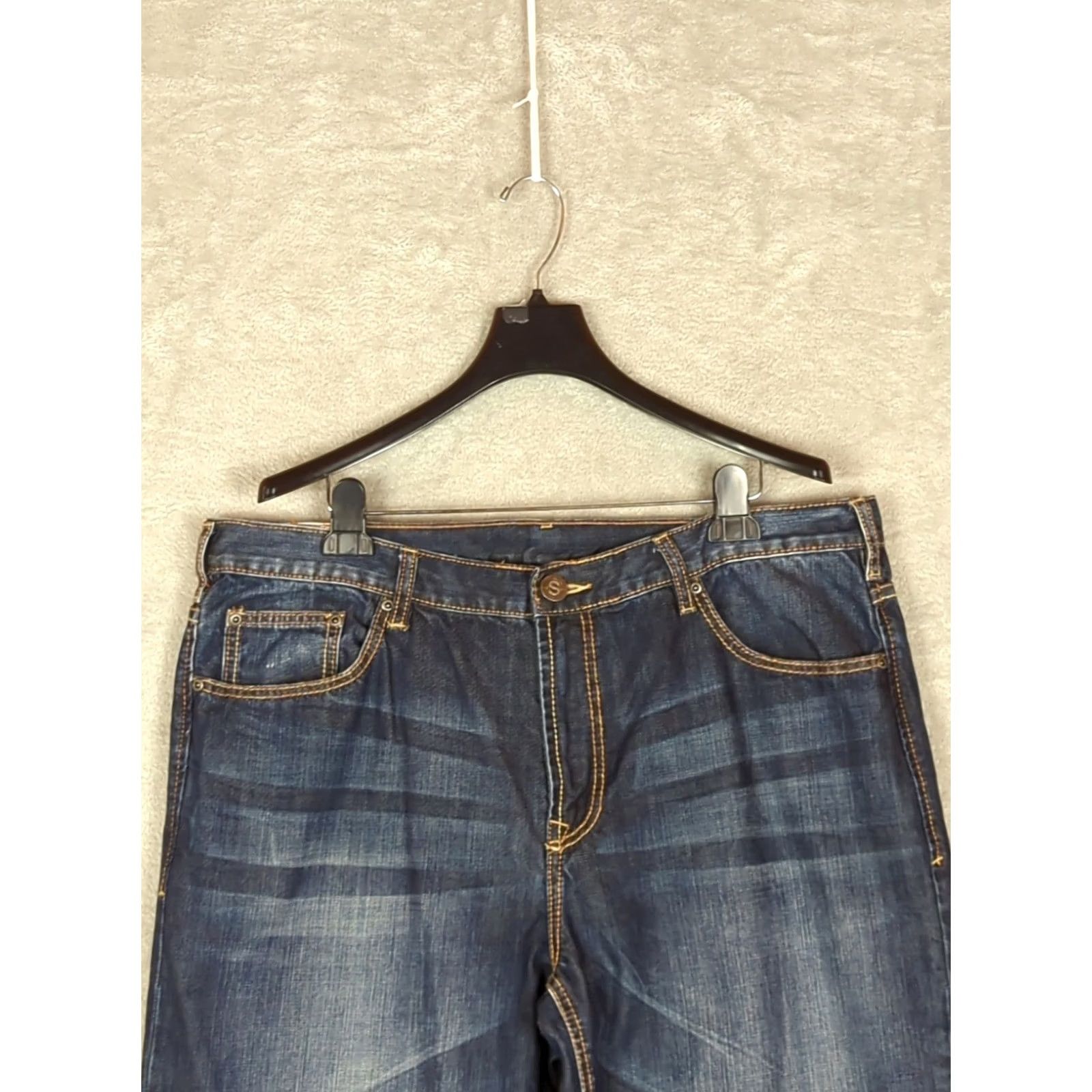 Stetson JOHN B. STETSON Jeans 1312 Modern Straight Leg Men's 42/36 Blue Denim Regular 5-Pocket Shirt Size US 42 / EU 58 - 3 Thumbnail