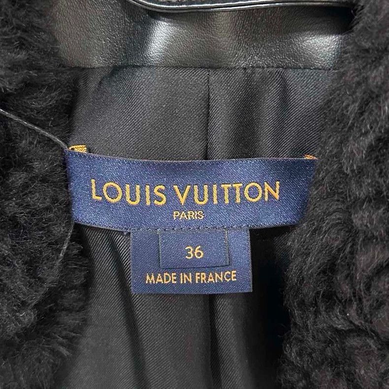 Louis Vuitton Black Waistline Fur Collar Leather Jacket -2505 Size S / US 4 / IT 40 - 4 Thumbnail