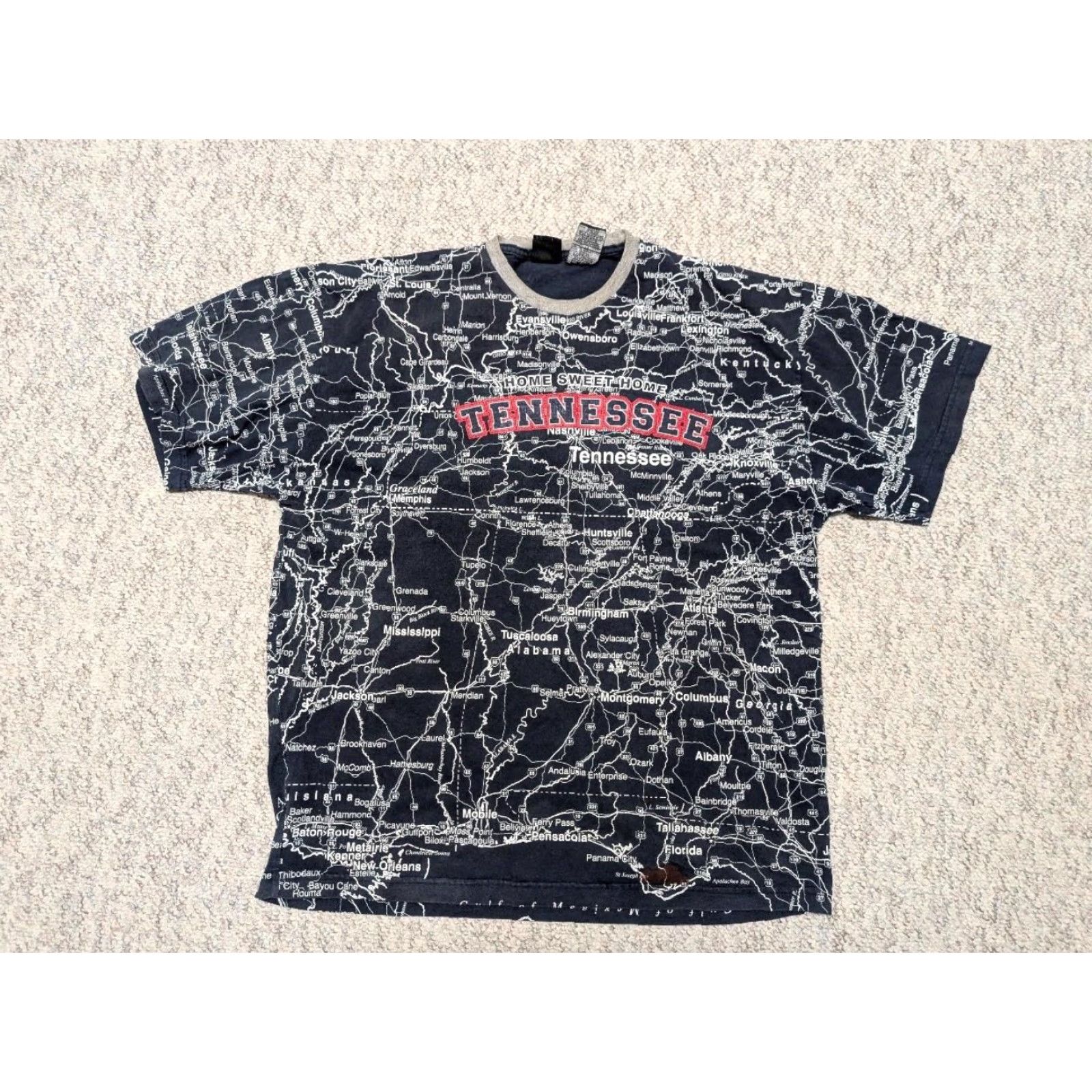Vintage VINTAGE TENNESSEE shirt XL blue State of Mine 90s Y2K mens t-shirt Railroad Map theme Size US XL / EU 56 / 4 - 2 Thumbnail