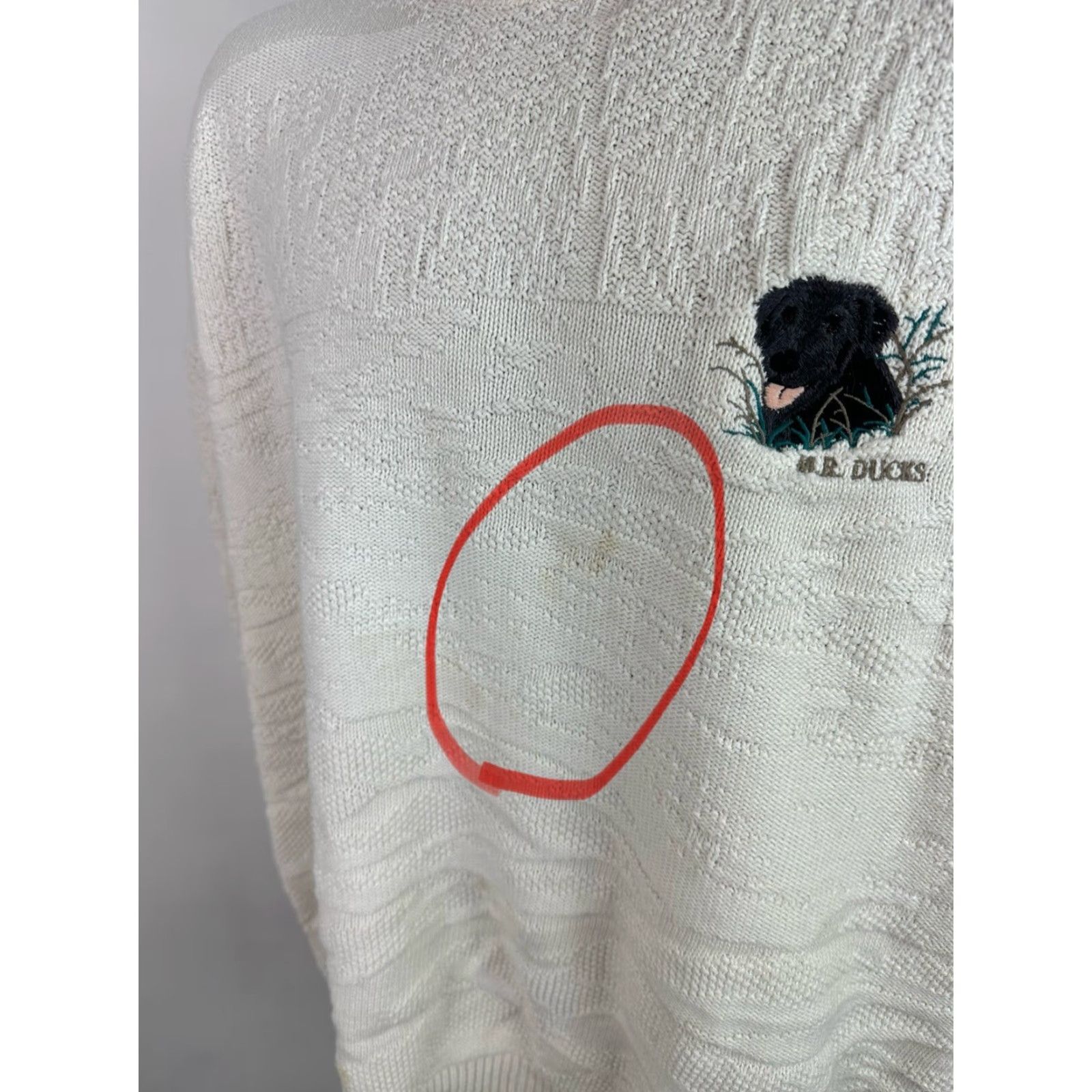 Vintage VINTAGE MR Ducks Sweater XL Men Embroidered Dog Black Labrador Knit Crew Neck Pullover 90s 80s Casual Mens Size US XL / EU 56 / 4 - 5 Thumbnail