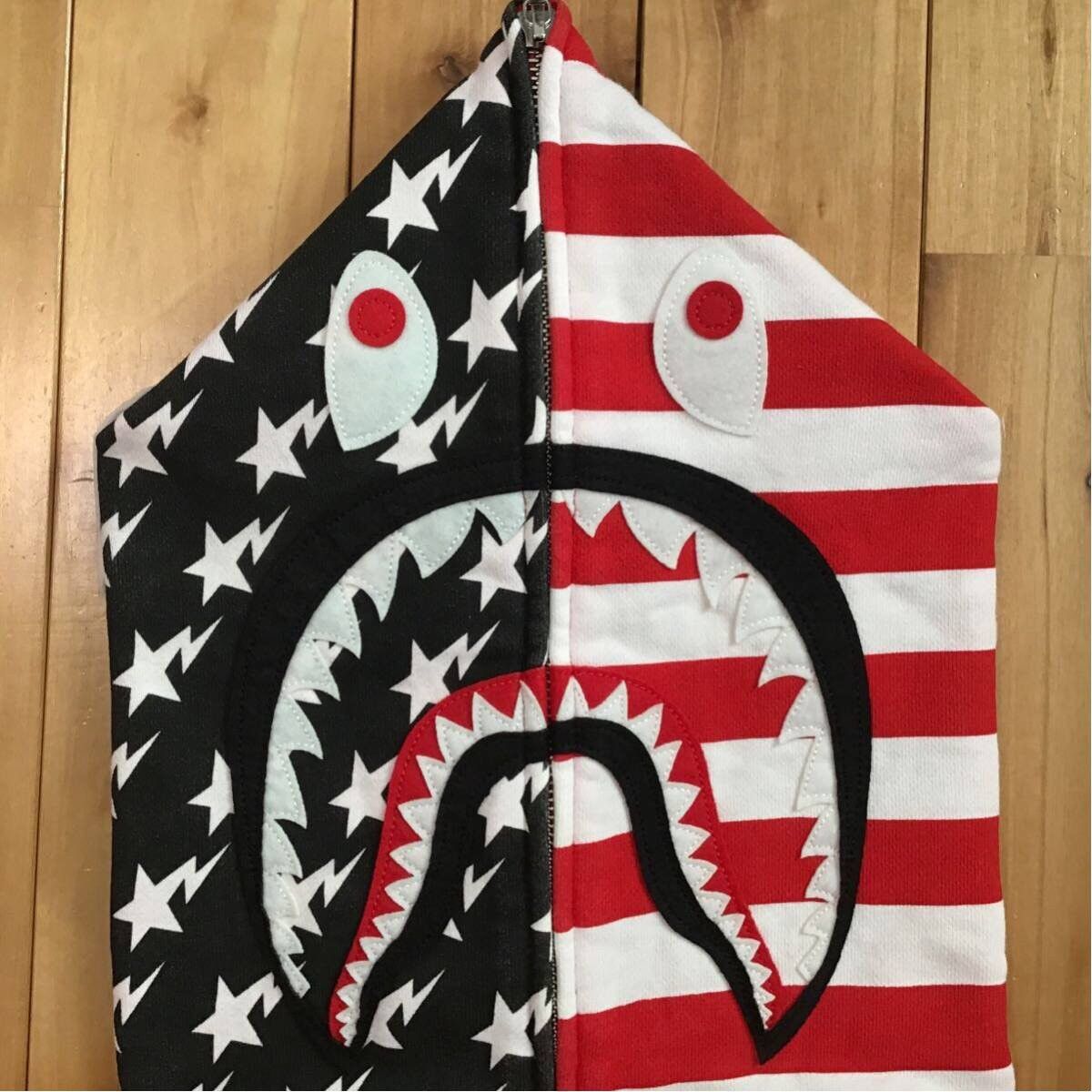 Bape BAPE Stars and Stripes American Shark full zip hoodie APE Size US L / EU 52-54 / 3 - 3 Thumbnail