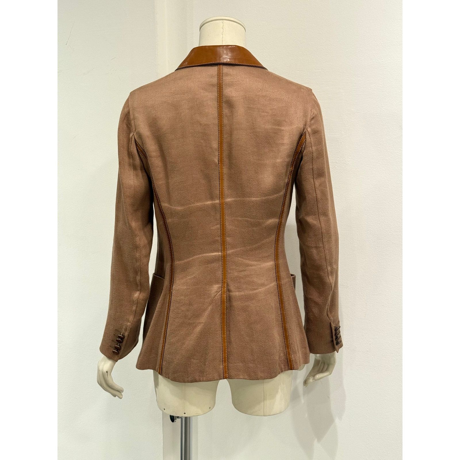 Hermes 1990s Hermès leather collar blazer Size M / US 6-8 / IT 42-44 - 4 Thumbnail
