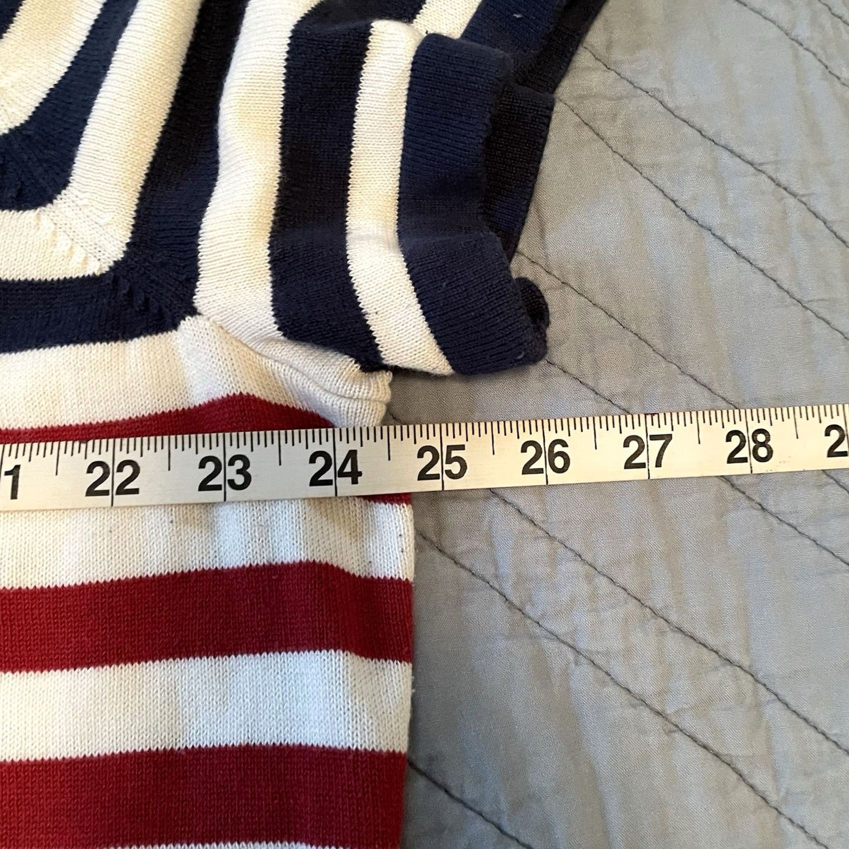 Quacker Factory VINTAGE Quacker Factory Sweater Shirt Womens XL Blue Striped Sailor Nautical Sequin Everyday Pullover Size XL / US 12-14 / IT 48-50 - 6 Thumbnail