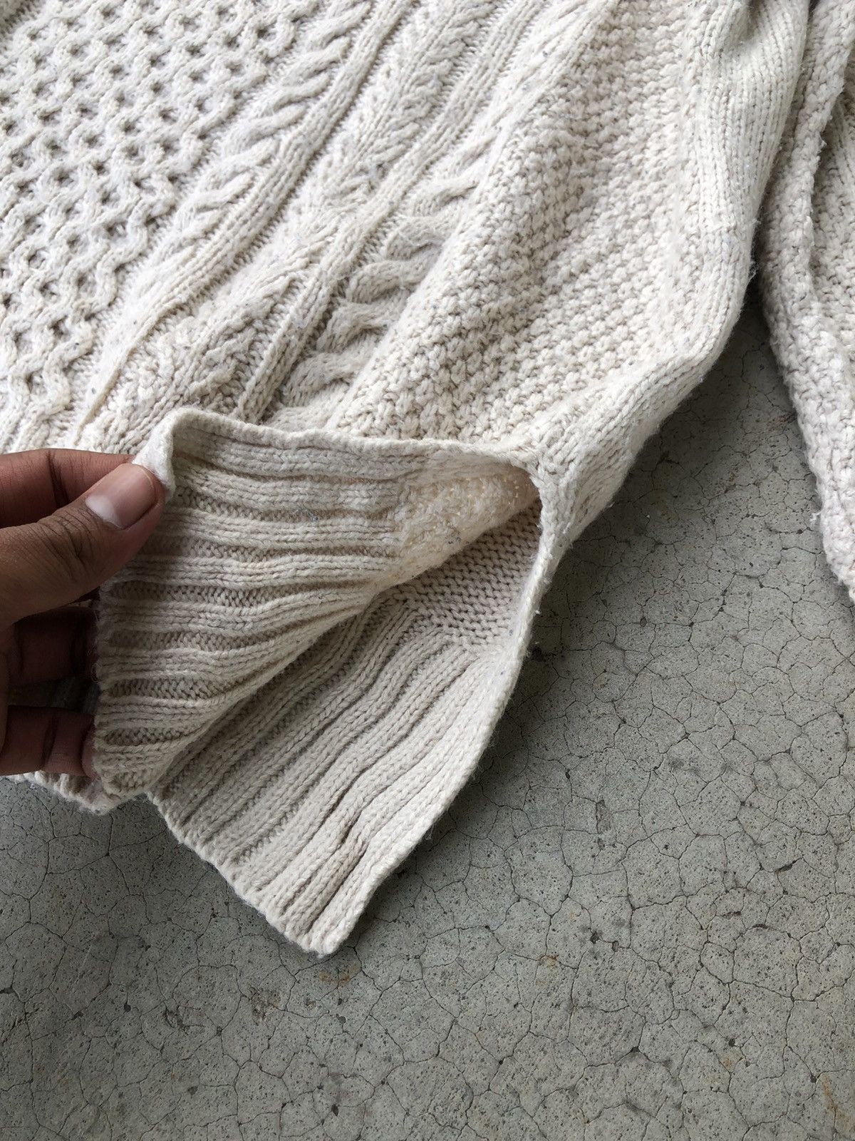 Aran Isles Knitwear × Homespun Knitwear × Japanese Brand Vintage Cable Knit Button Jumper Sweater Size US L / EU 52-54 / 3 - 5 Thumbnail