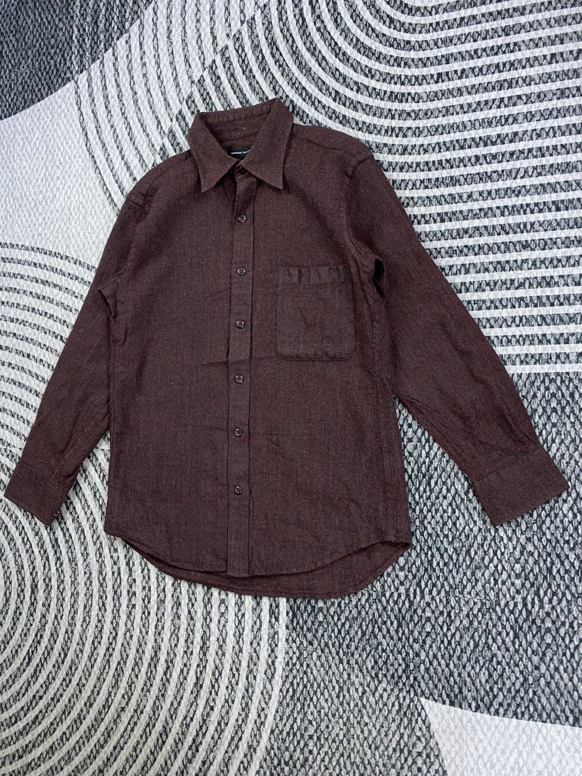 Kansai Yamamoto Vtg Kansai Yamamoto Burgandy Regular Fit Button Up Jacket Size US S / EU 44-46 / 1 - 4 Thumbnail