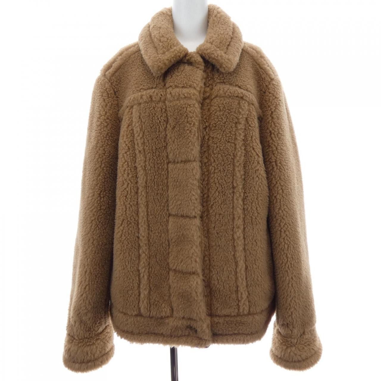 Max Mara Max Mara Max Mara Teddy Bear Camel Silk Jacket Textile Outerwear 108604 DUTY FREE for USA Size ONE SIZE - 1 Thumbnail