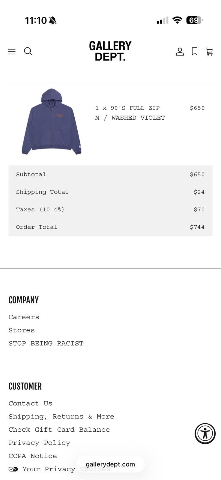 Gallery Dept. FINAL PRICE 90'S GD FULL ZIP Size US M / EU 48-50 / 2 - 8 Thumbnail