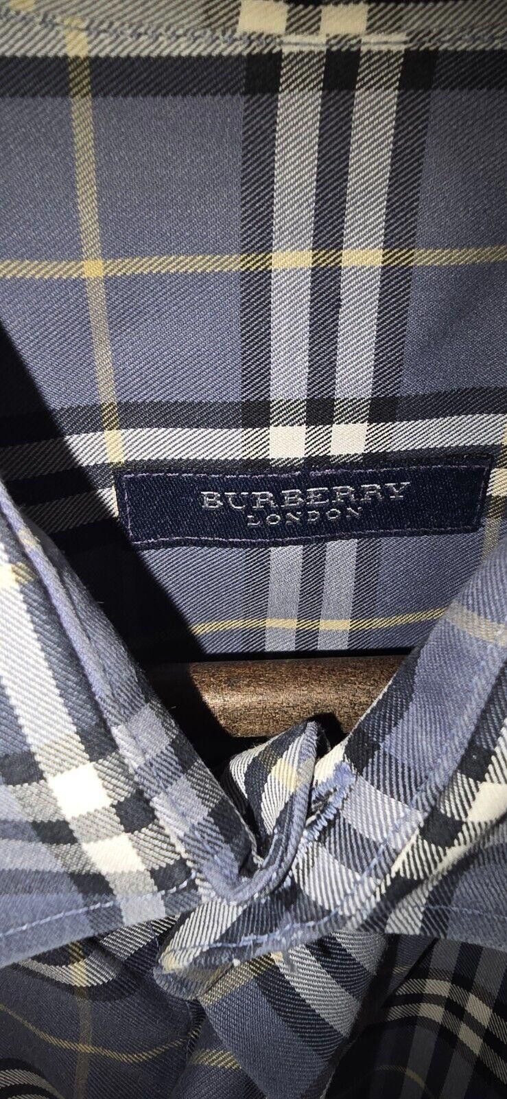 Designer Burberry London Novacheck Shirt Men's XL Long Sleeve Gray Size US XL / EU 56 / 4 - 4 Thumbnail