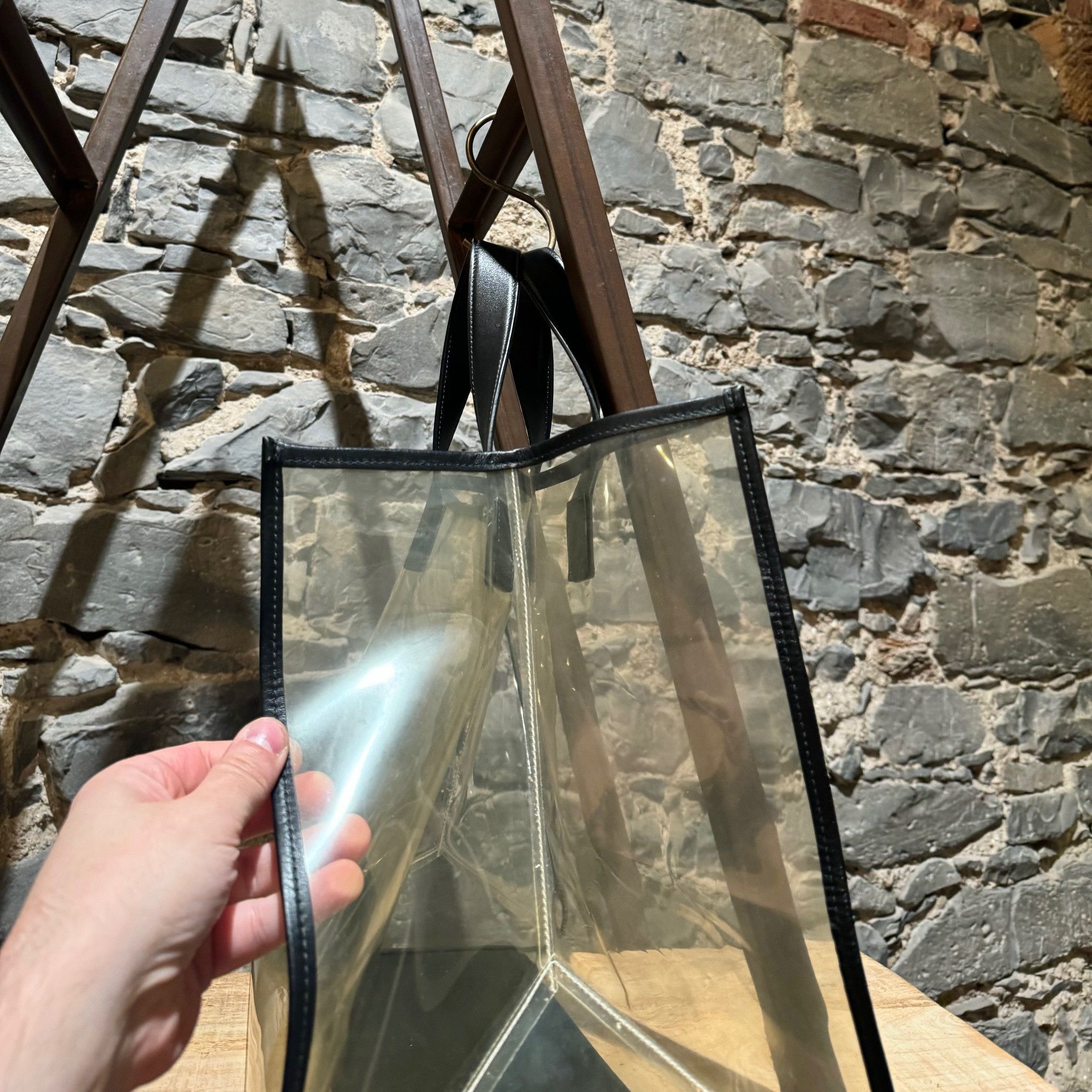 Jil Sander Jil Sander Clear PVC Logo Leather Trim Tote Bag Size ONE SIZE - 4 Thumbnail