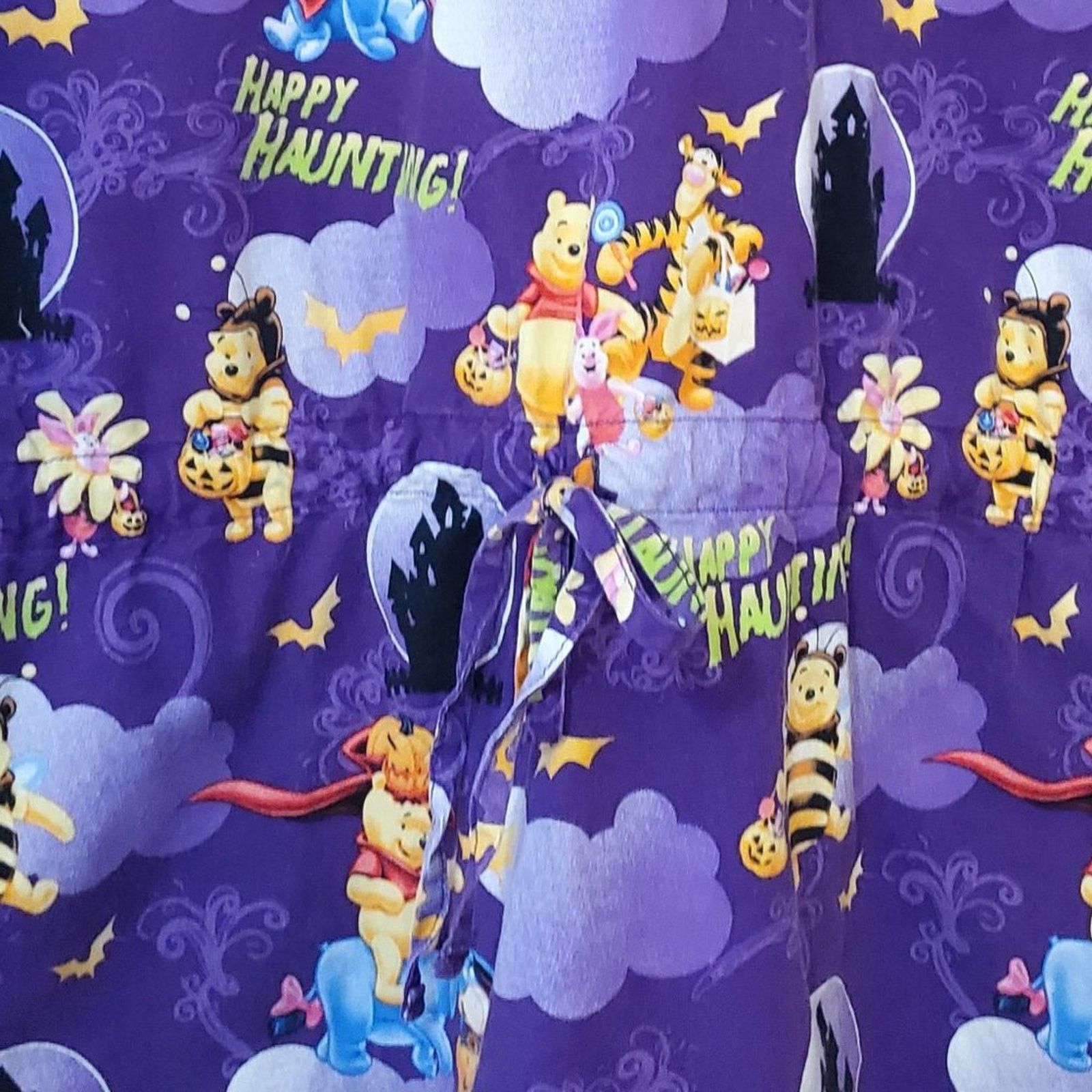Disney Disney Winnie the Pooh Halloween Scrubs Top - Purple, V-Neck Size L / US 10 / IT 46 - 10 Thumbnail