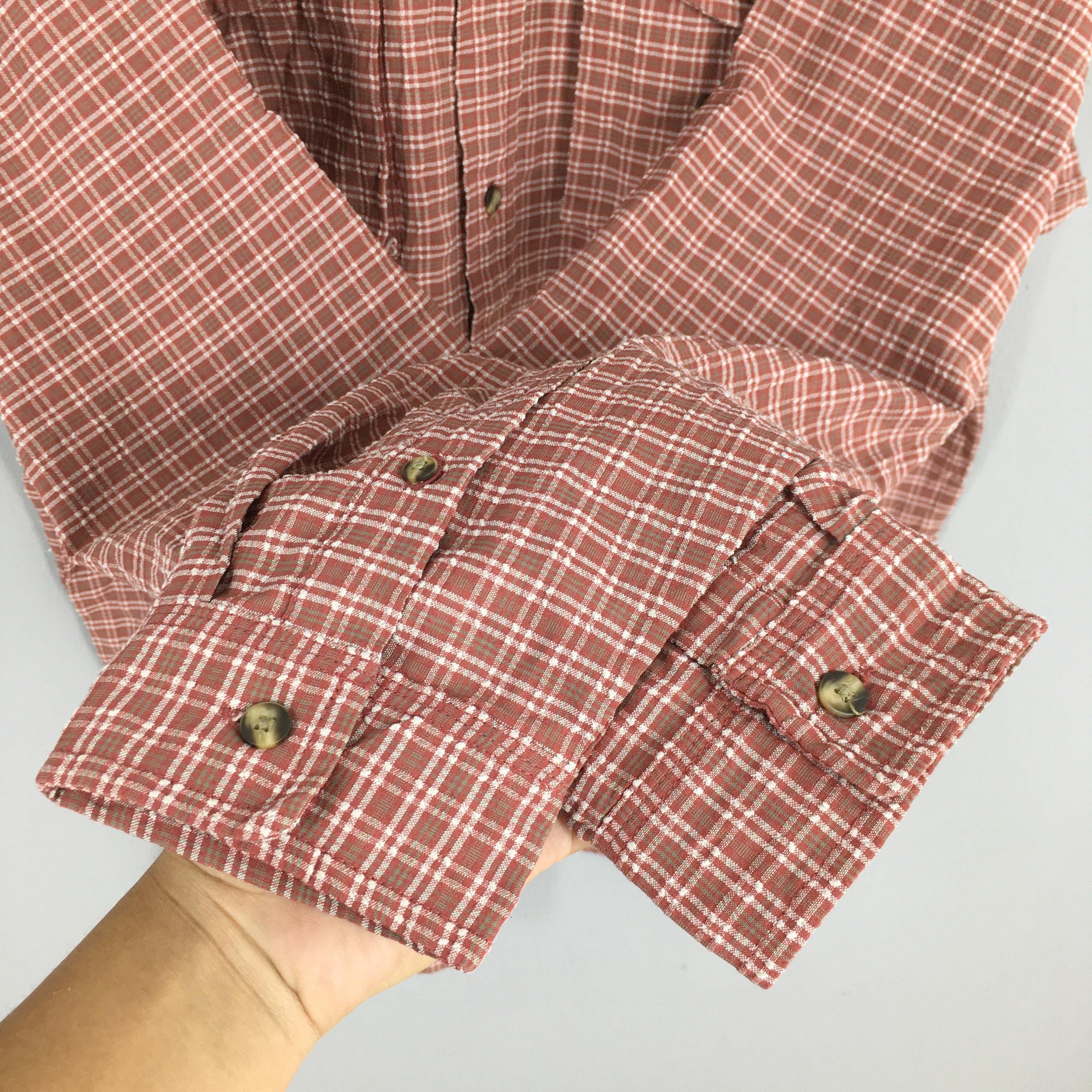 Flannel × L.L. Bean × Vintage Vintage 80s LL Bean Flannel Checkered Shirt Mens Large Size US L / EU 52-54 / 3 - 4 Thumbnail