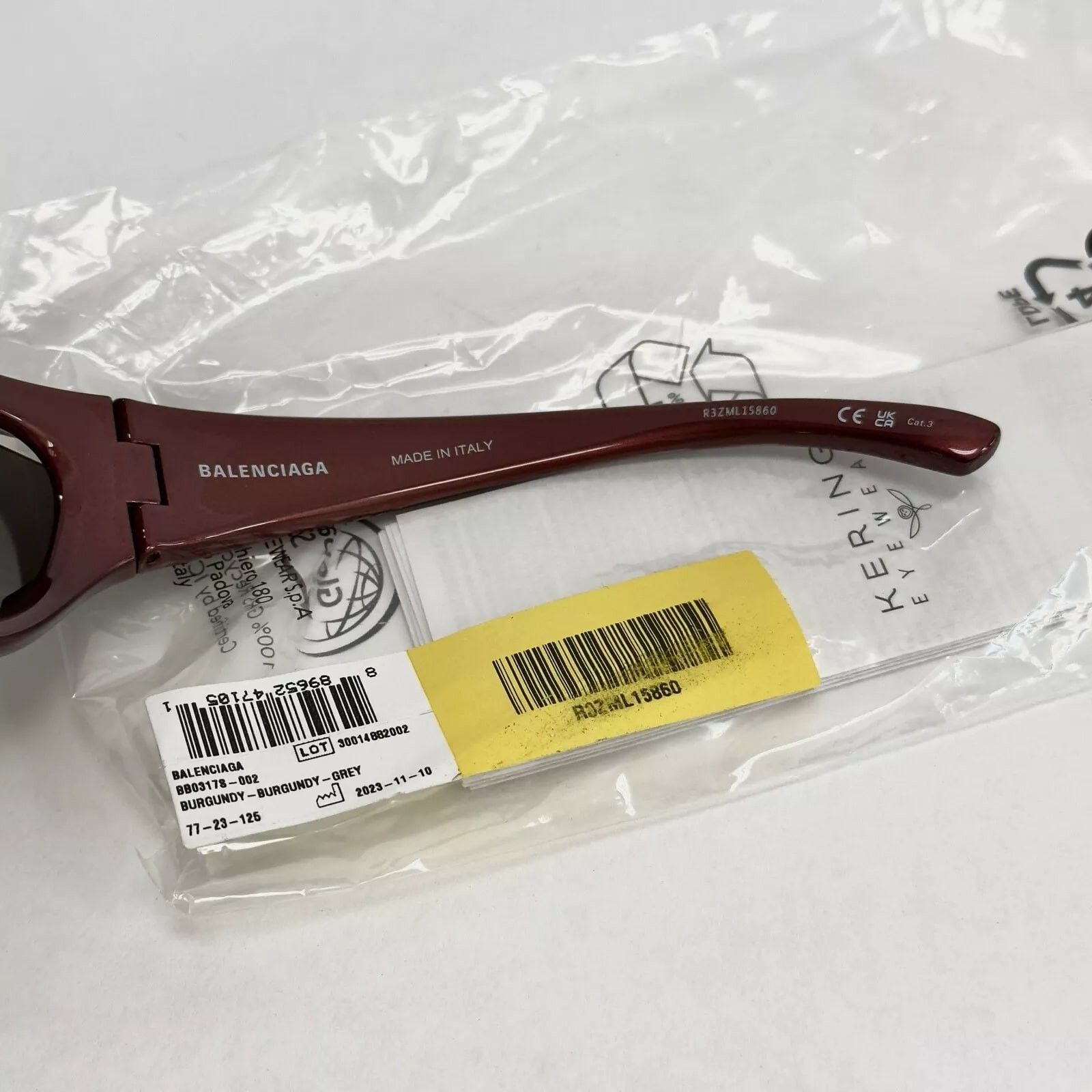 Balenciaga BALENCIAGA DYNAMO 0317 Burgundy 002 Fashion BB0317 Size ONE SIZE - 7 Thumbnail