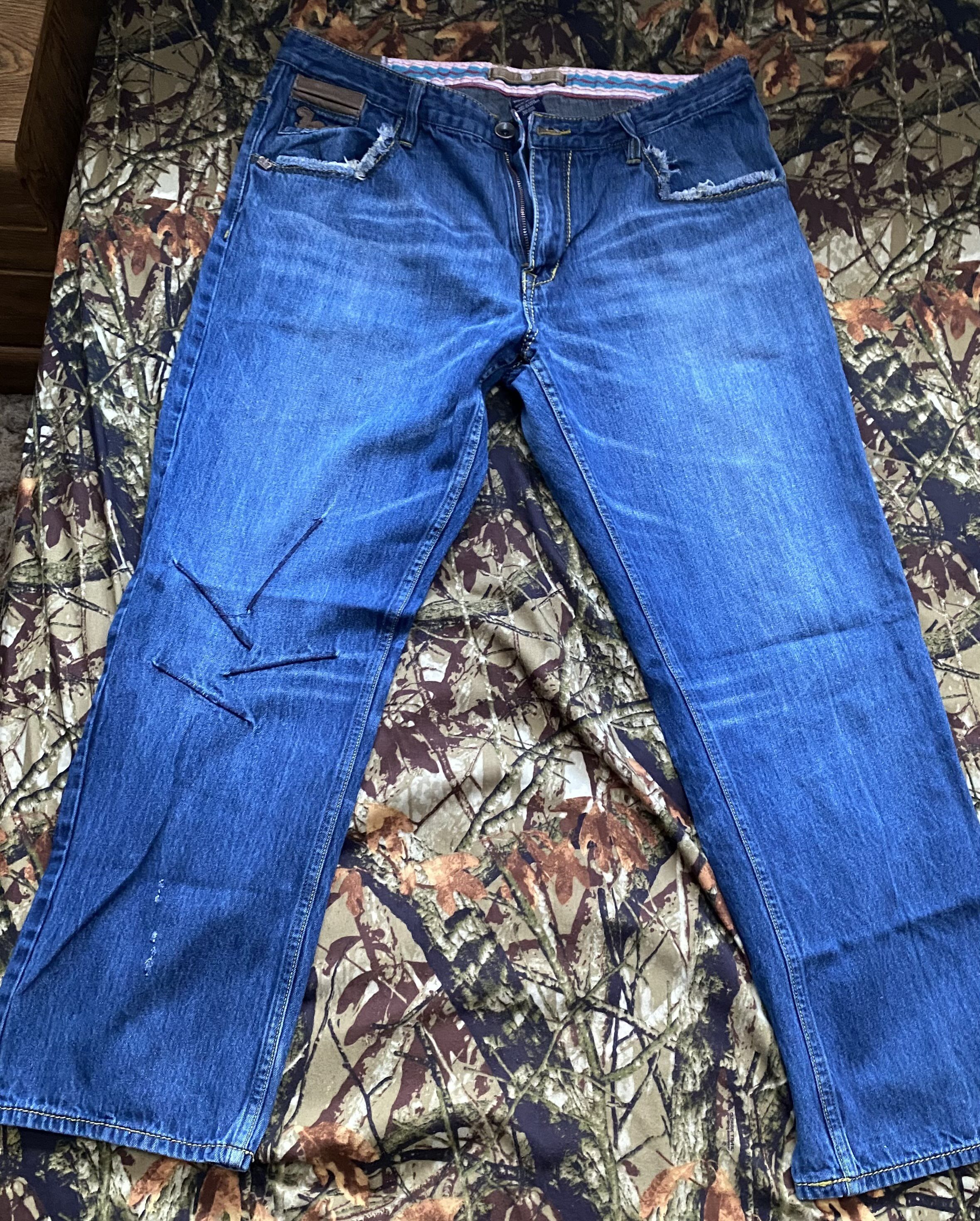 Live Mechanics LIVE MECHANICS DISTRESSED PATCH JEANS Size US 40 / EU 56 - 2 Thumbnail