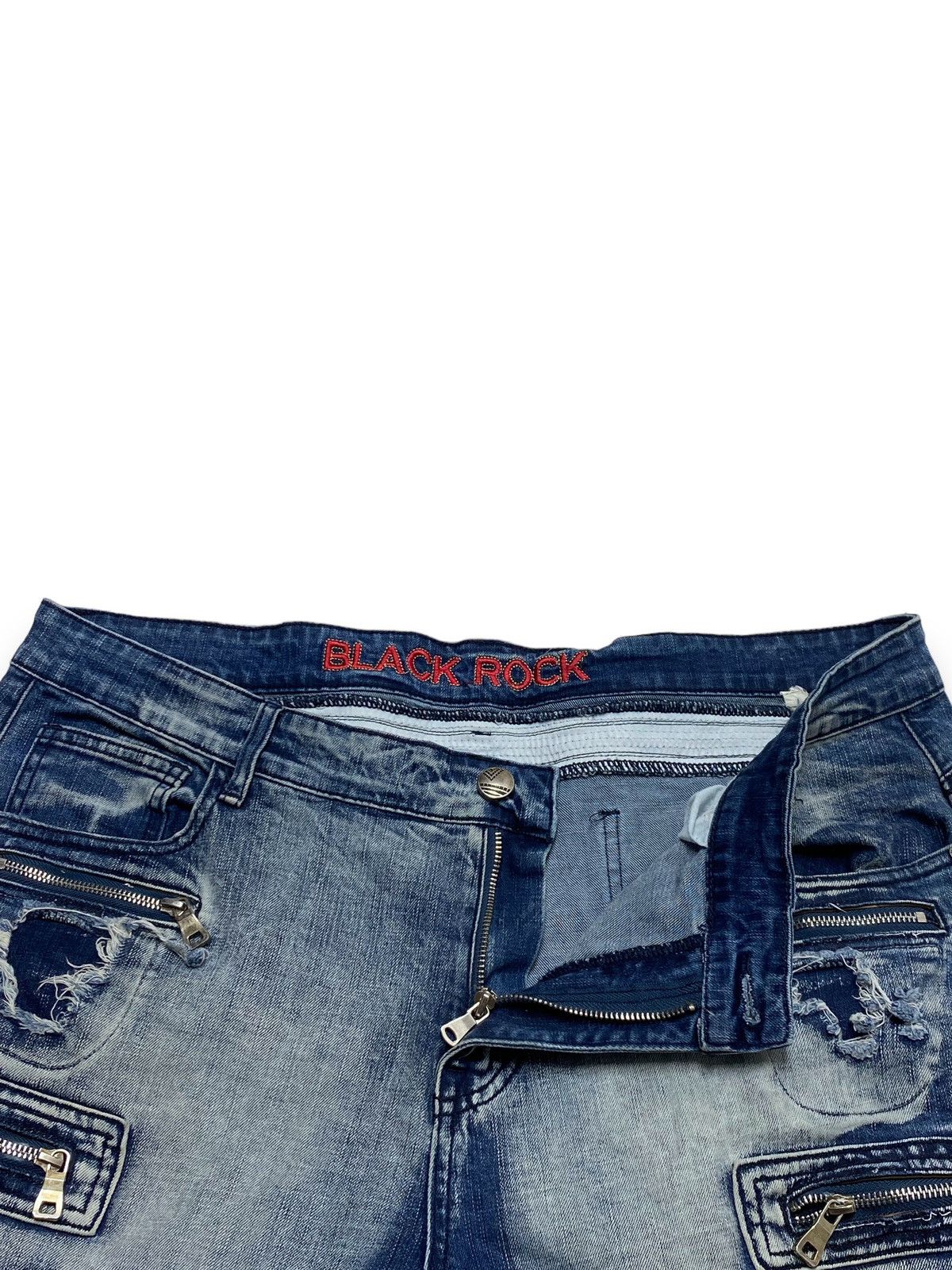 Jean Vintage Crazy Style BLACK ROCK Washed Denim Jeans Size US 41 - 8 Thumbnail