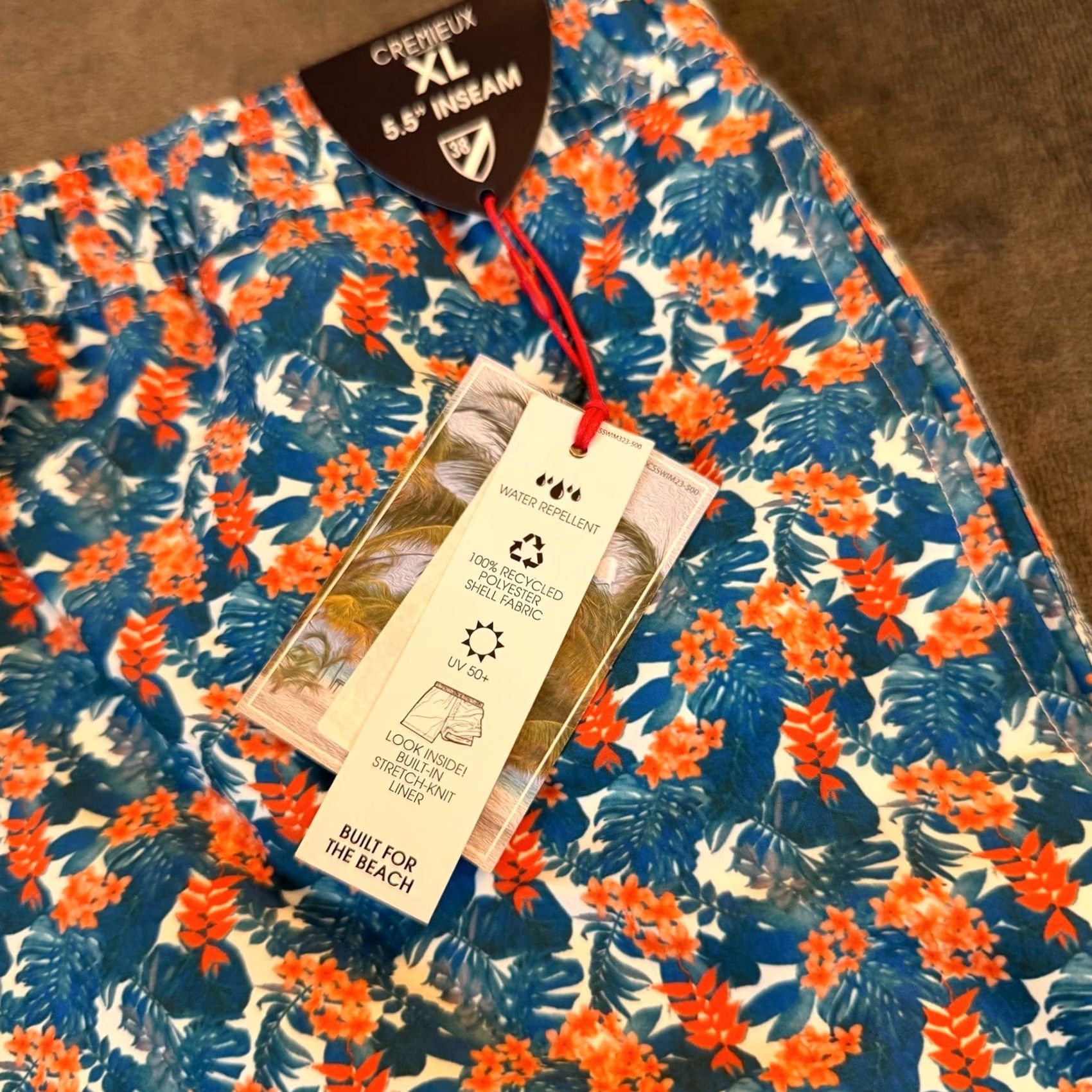 Cremieux Cremieux Swim Trunks Mens XL Multicolor Floral Water-Repellent UV-Protection Lined Drawstring Inseam 5.5 In NWT Size US 36 / EU 52 - 5 Thumbnail