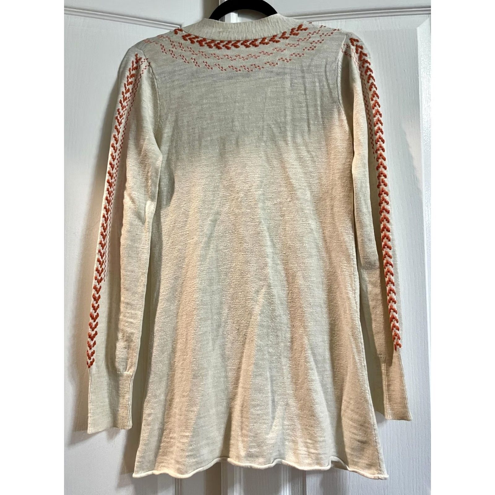 Vintage Twelfth Street By Cynthia Vincent Sweater Womens S White Embroidered Cardigan Size S / US 4 / IT 40 - 2 Thumbnail