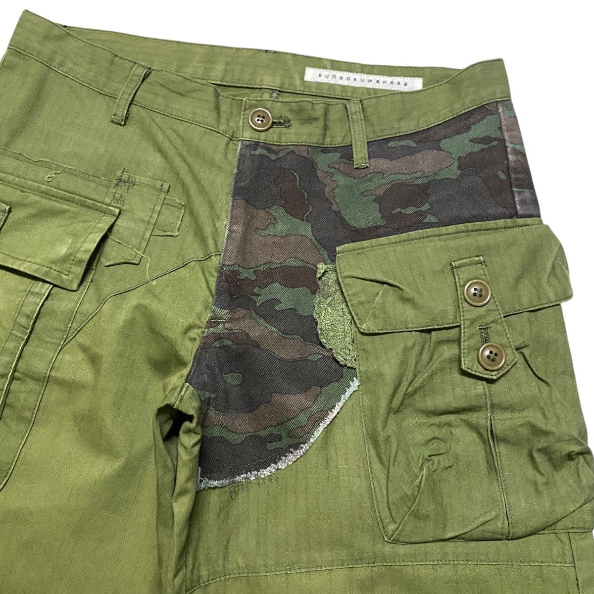 Issey Miyake Vintage Sunaokuwahara Military Patchwork Combat Pants Size 30" / US 8 / IT 44 - 6 Thumbnail