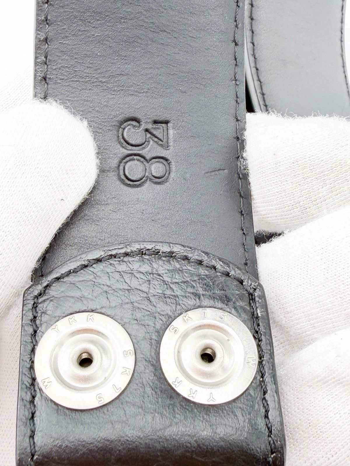 Chrome Hearts RARE! Chrome Hearts black leather belt strap (no buckle) Size 38 - 2 Thumbnail