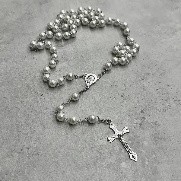 Other Rosary white and silver beaded MENS2 Size ONE SIZE - 4 Thumbnail