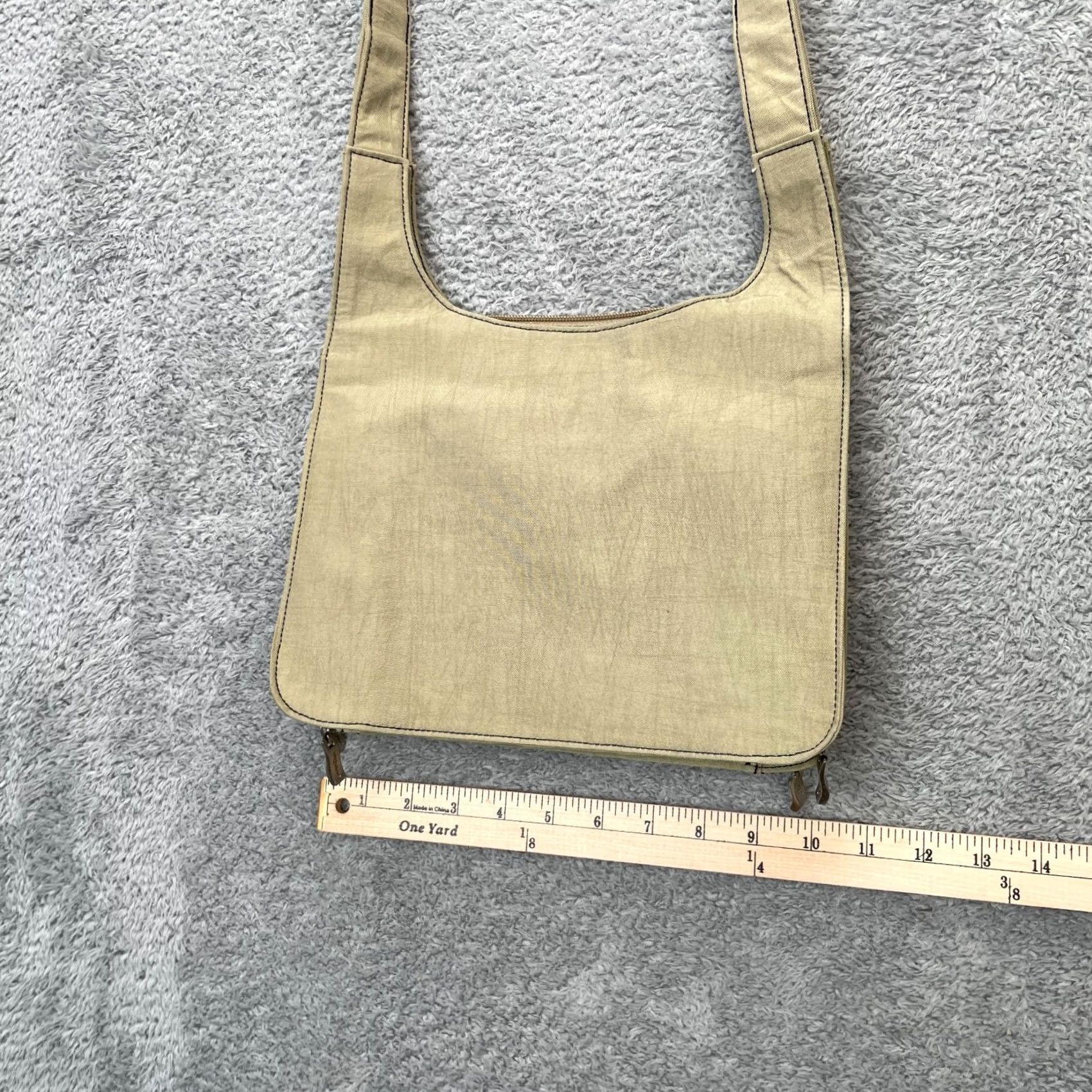 Vintage VINTAGE Baggallini Bag Crossbody Womens Beige Handbag Pockets Adjustable Straps Bag Width 11 in Square Zip Canvas Leather? Size ONE SIZE - 5 Thumbnail